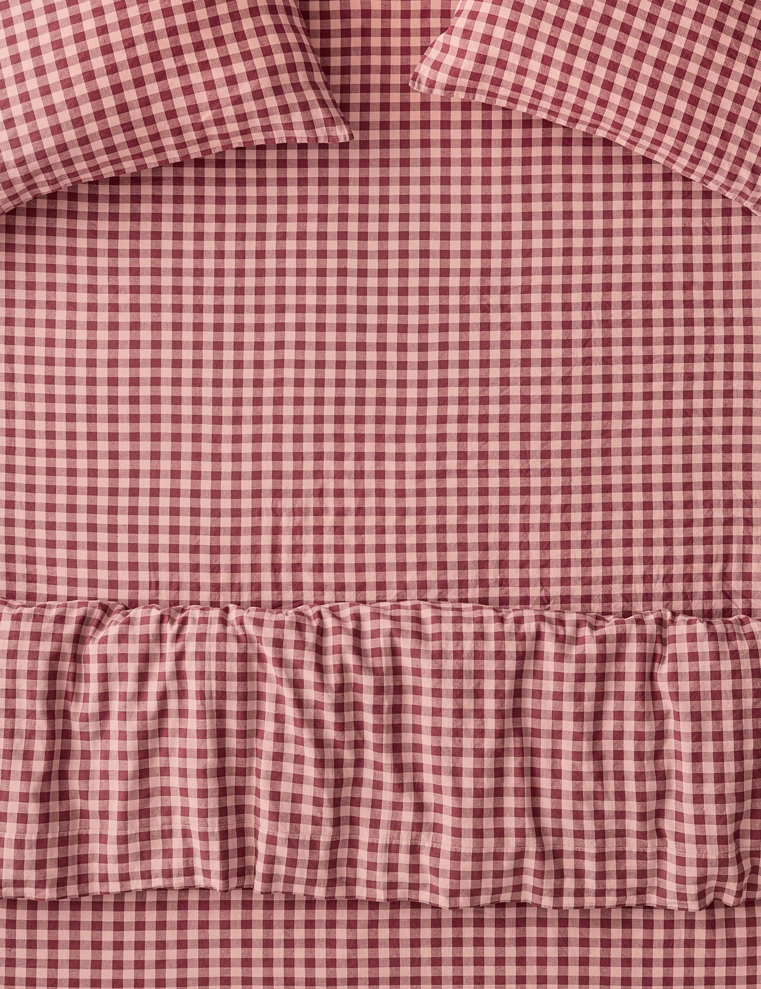 Linen Rich Gingham Fitted Sheet