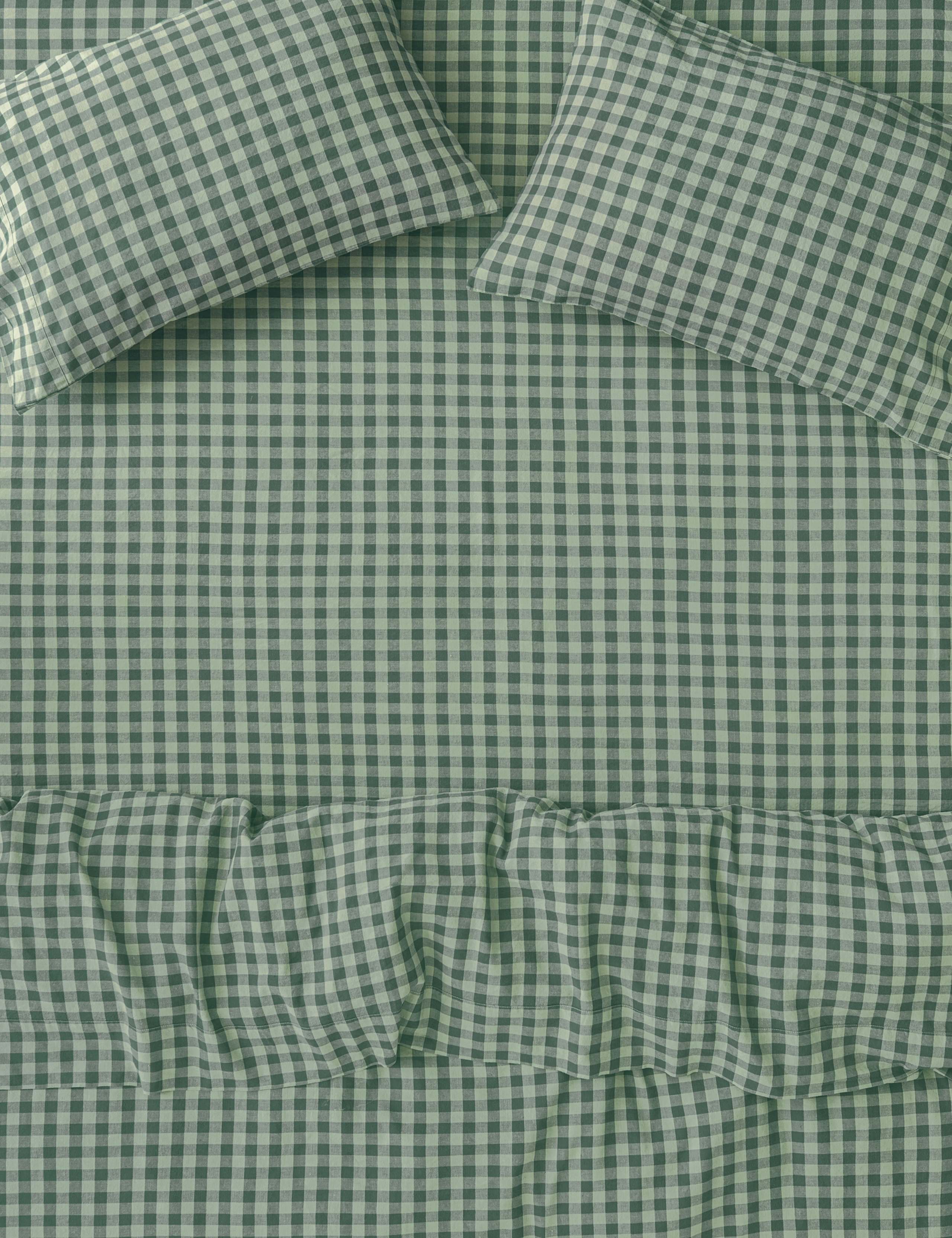 Linen Rich Gingham Fitted Sheet