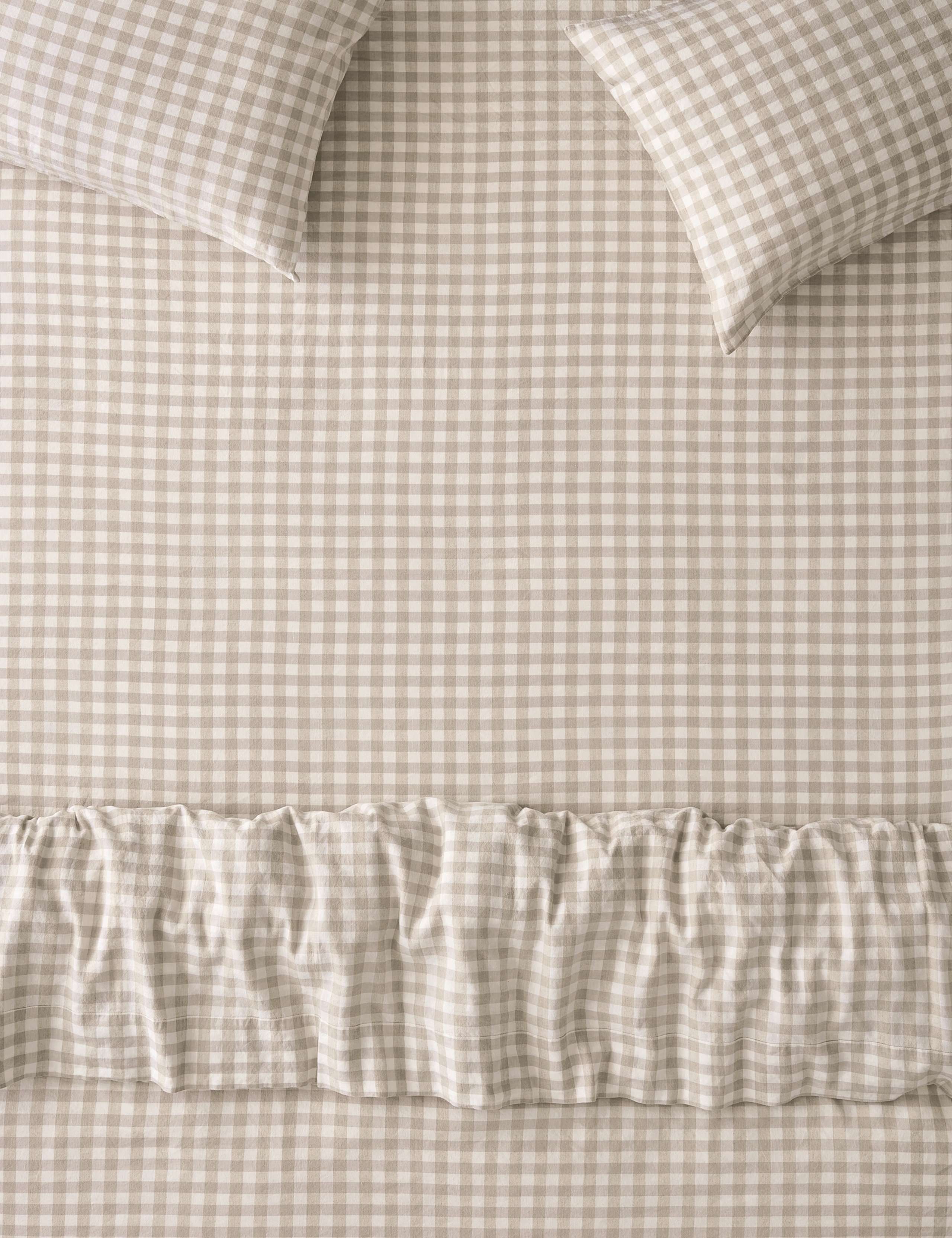 Linen Rich Gingham Fitted Sheet