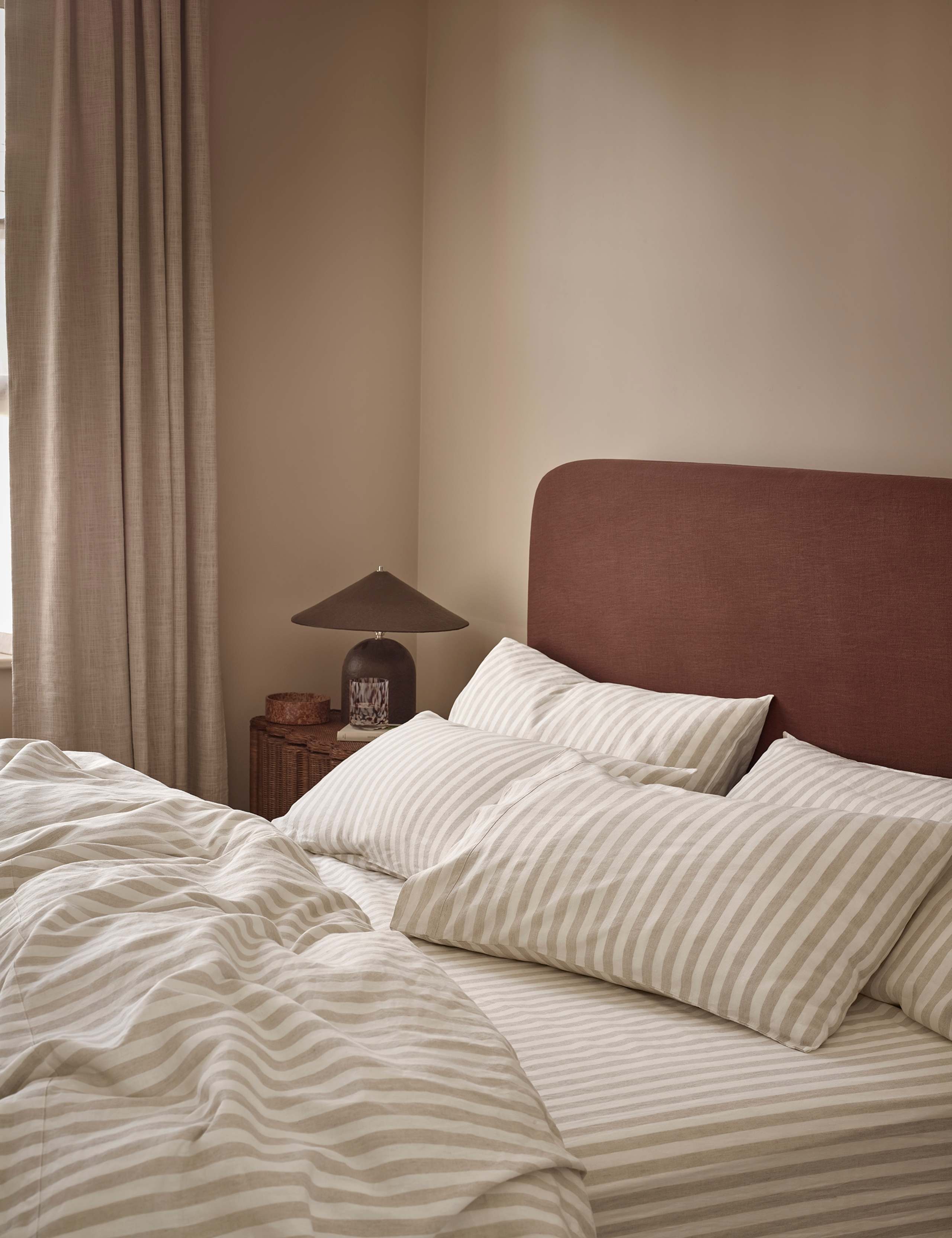 Linen Blend Striped Duvet Cover