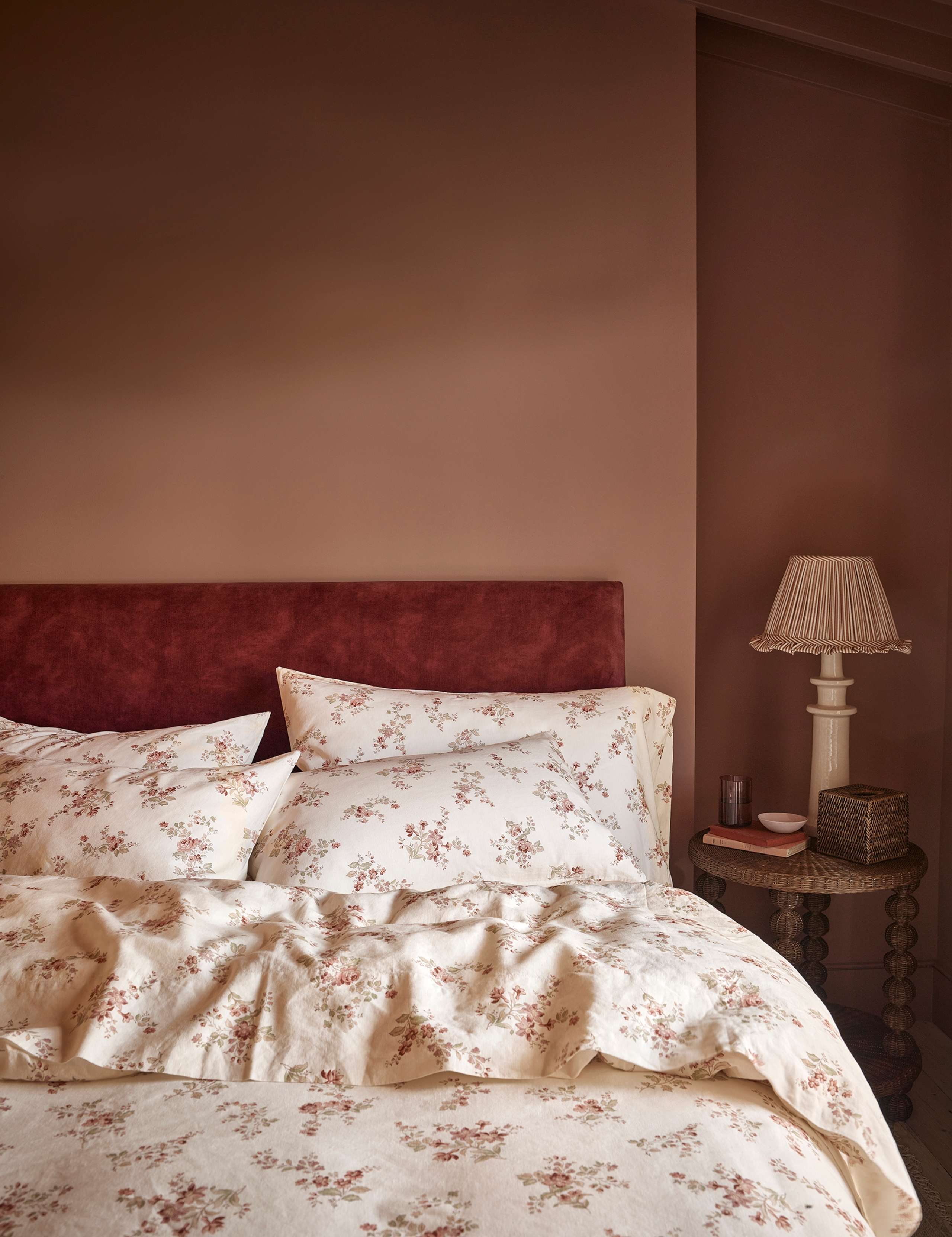 Linen Blend Floral Duvet Cover