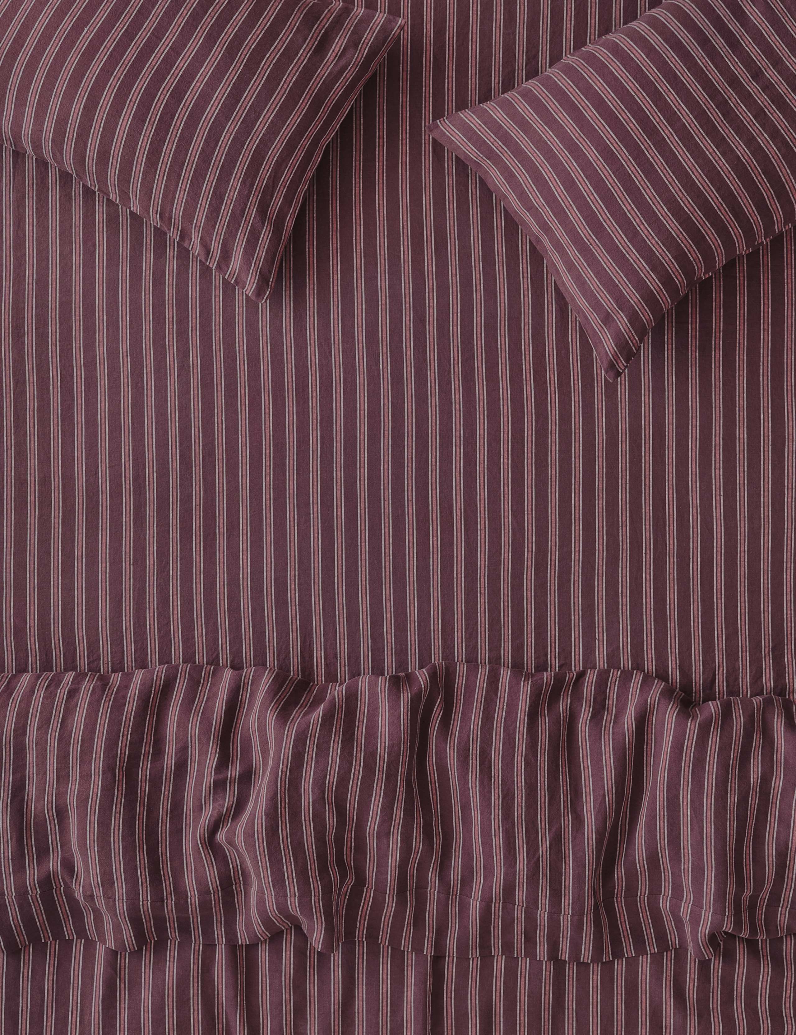 Pure Linen Walderton Stripe Fitted Sheet