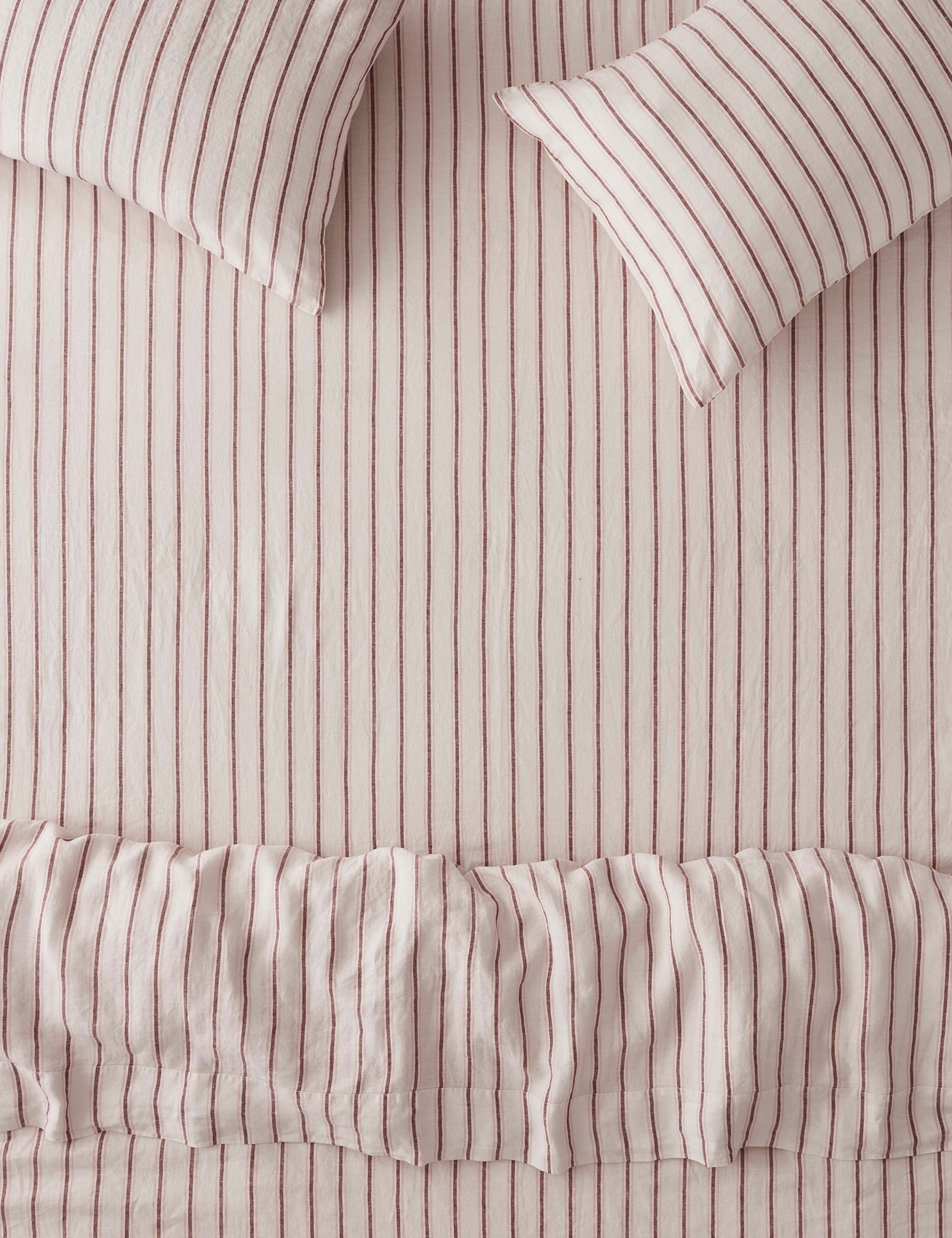 Pure Linen Walderton Stripe Fitted Sheet