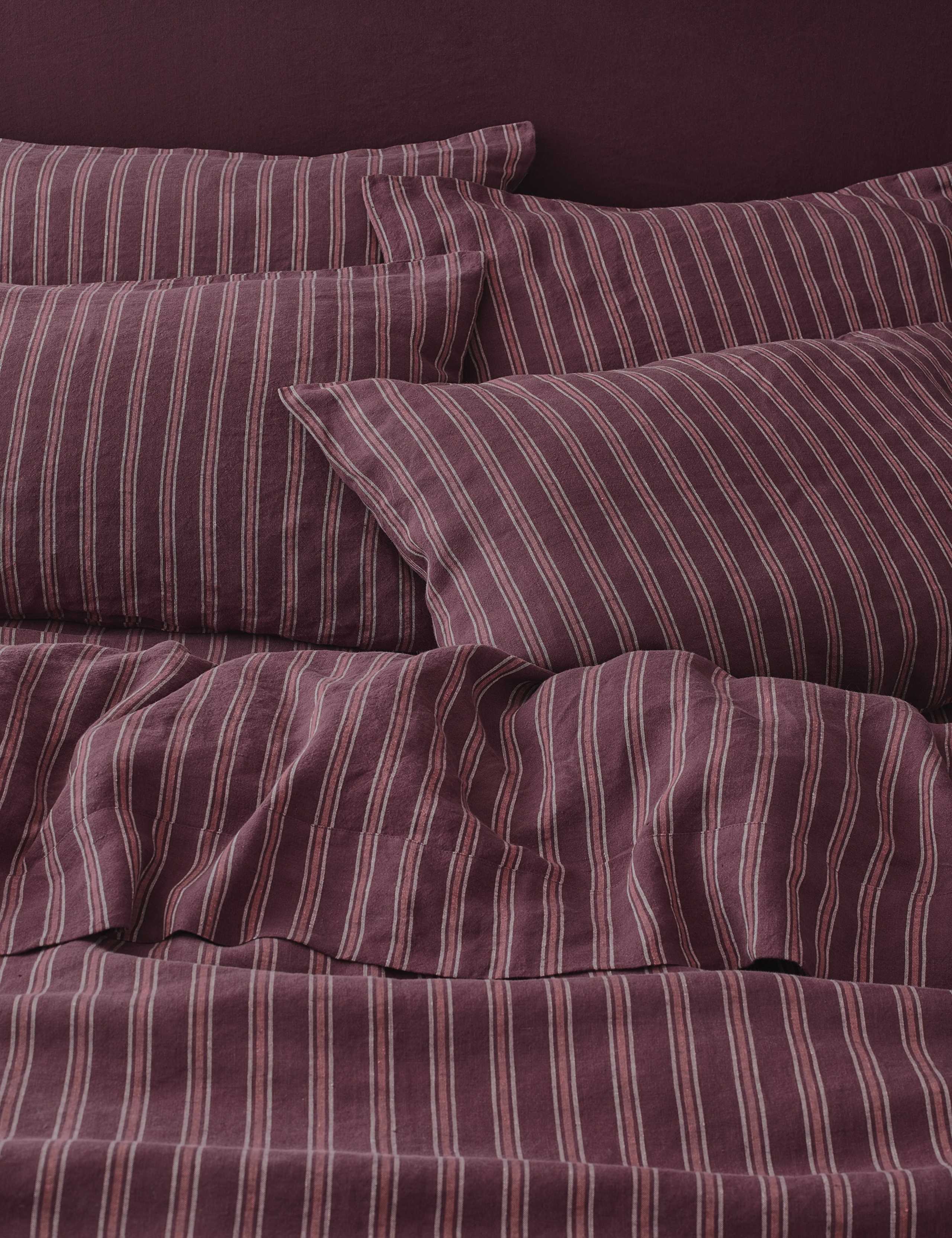 2pk Pure Linen Walderton Stripe Pillowcases