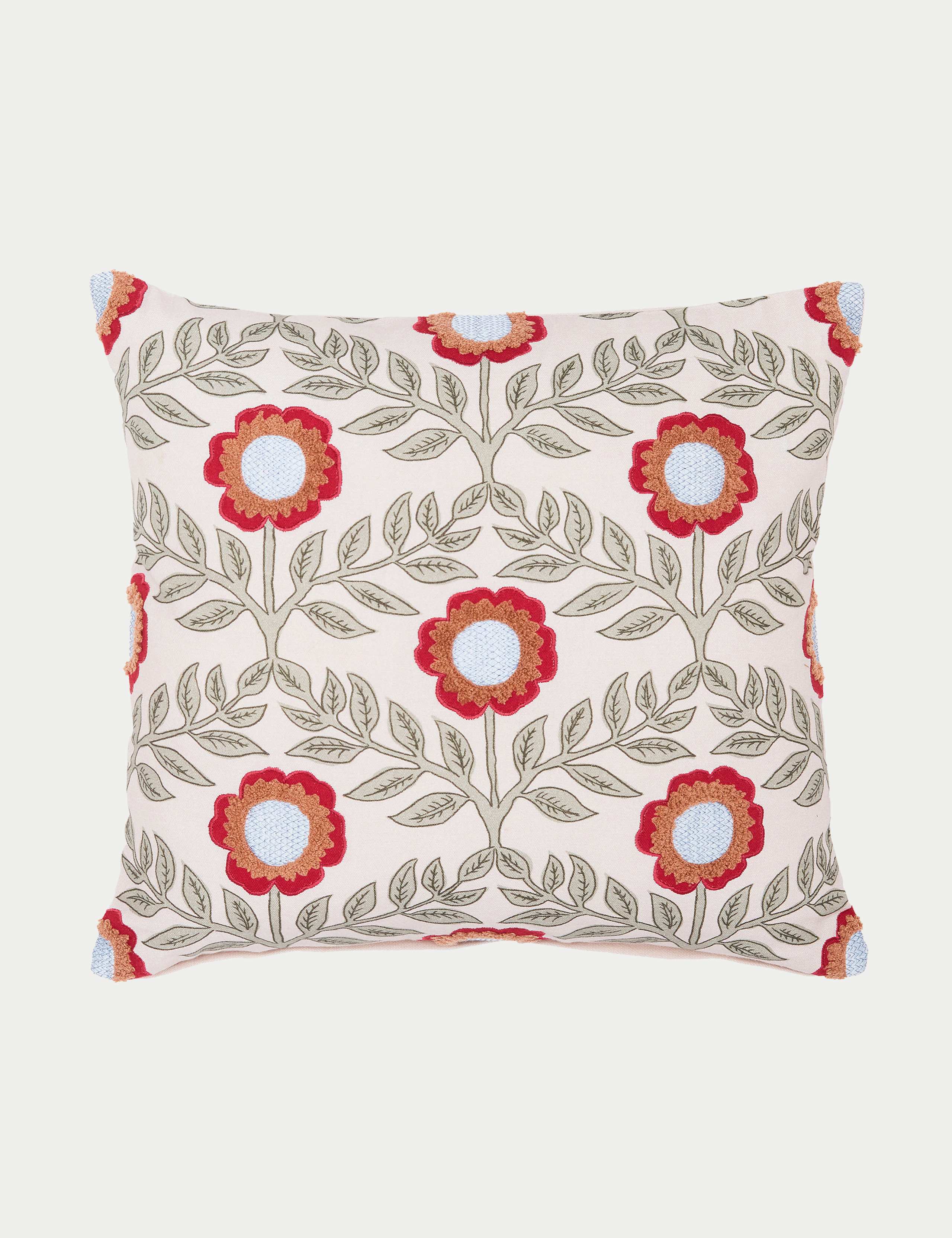 Pure Cotton Floral Trellis Cushion