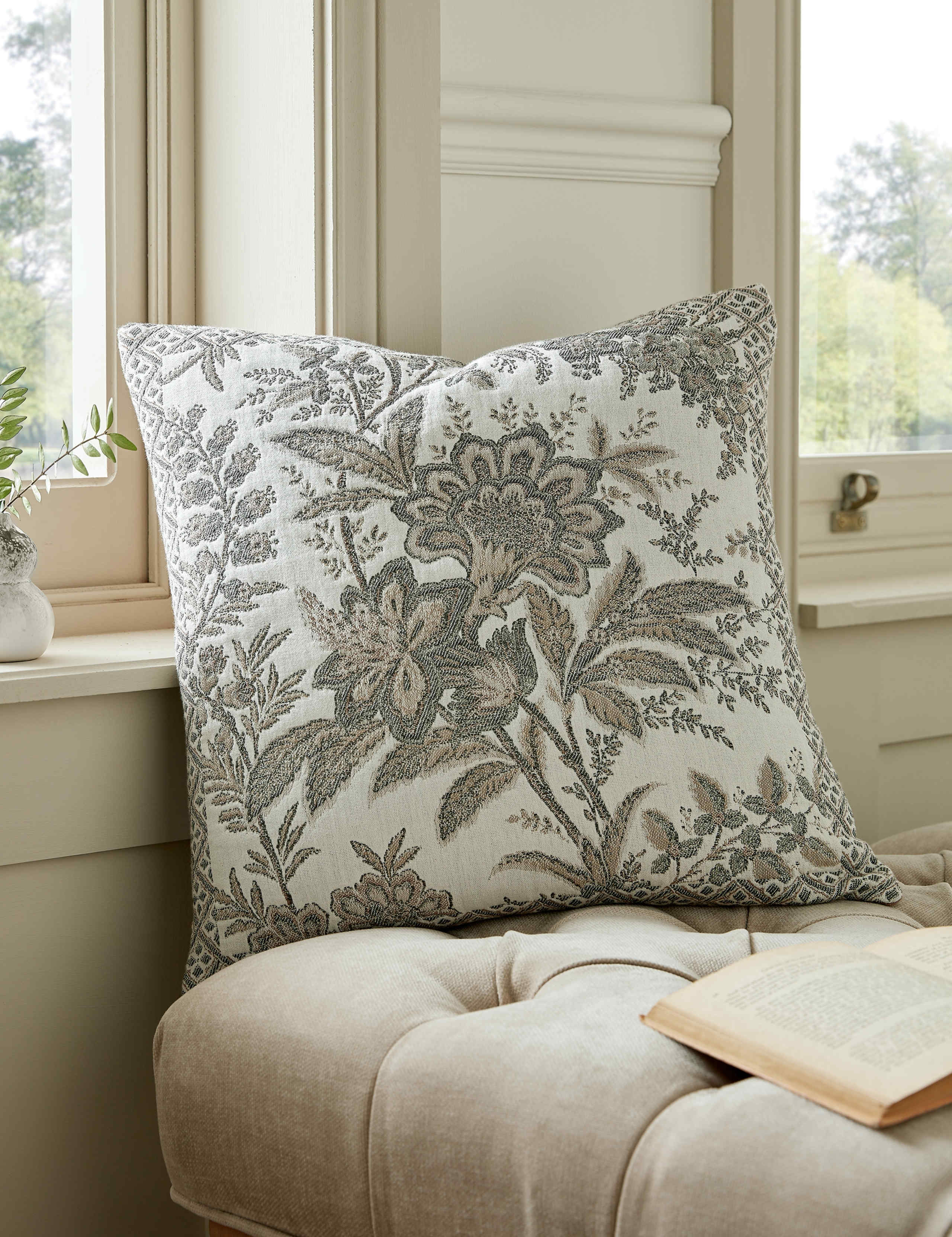 Marlbrook Floral Jacquard Cushion