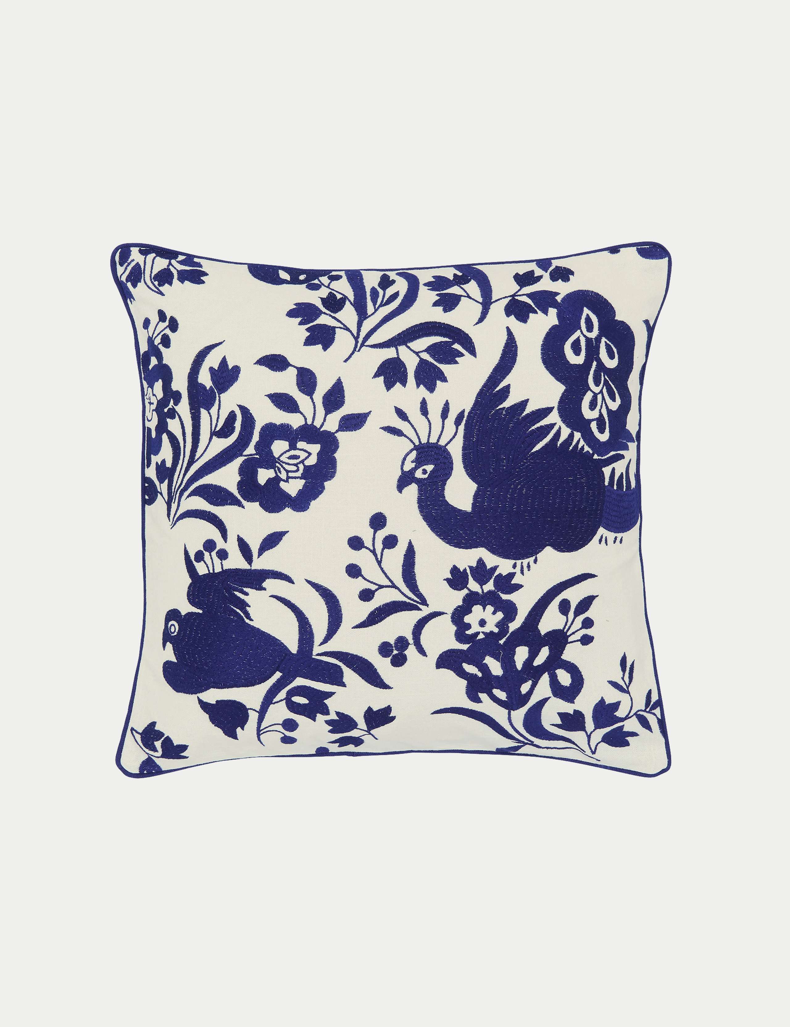 Pure Cotton Calico Embroidered Cushion