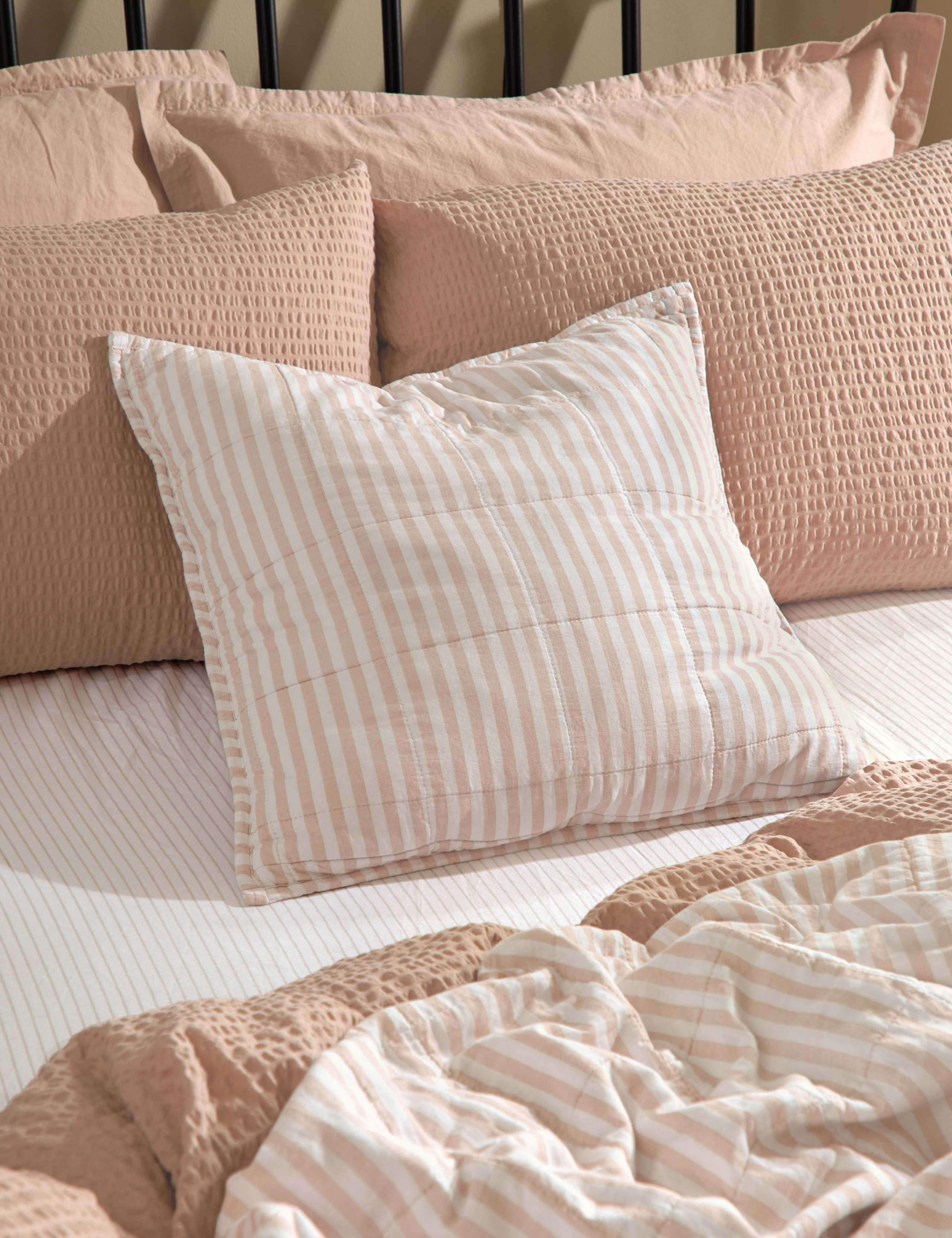 Hebden Striped Cotton Cushion