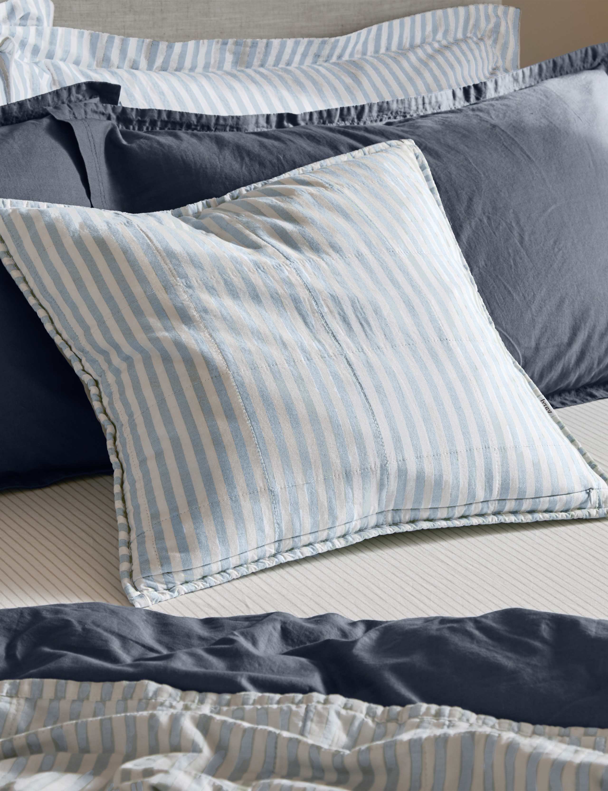 Hebden Striped Cotton Cushion