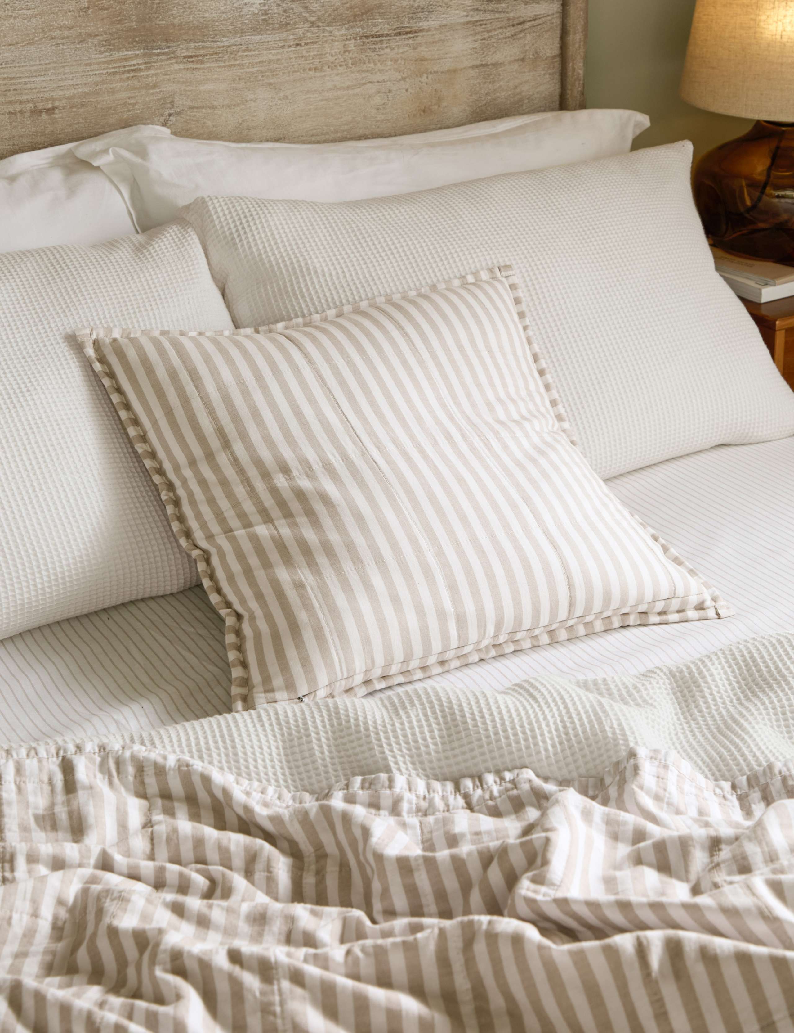 Hebden Striped Cotton Cushion