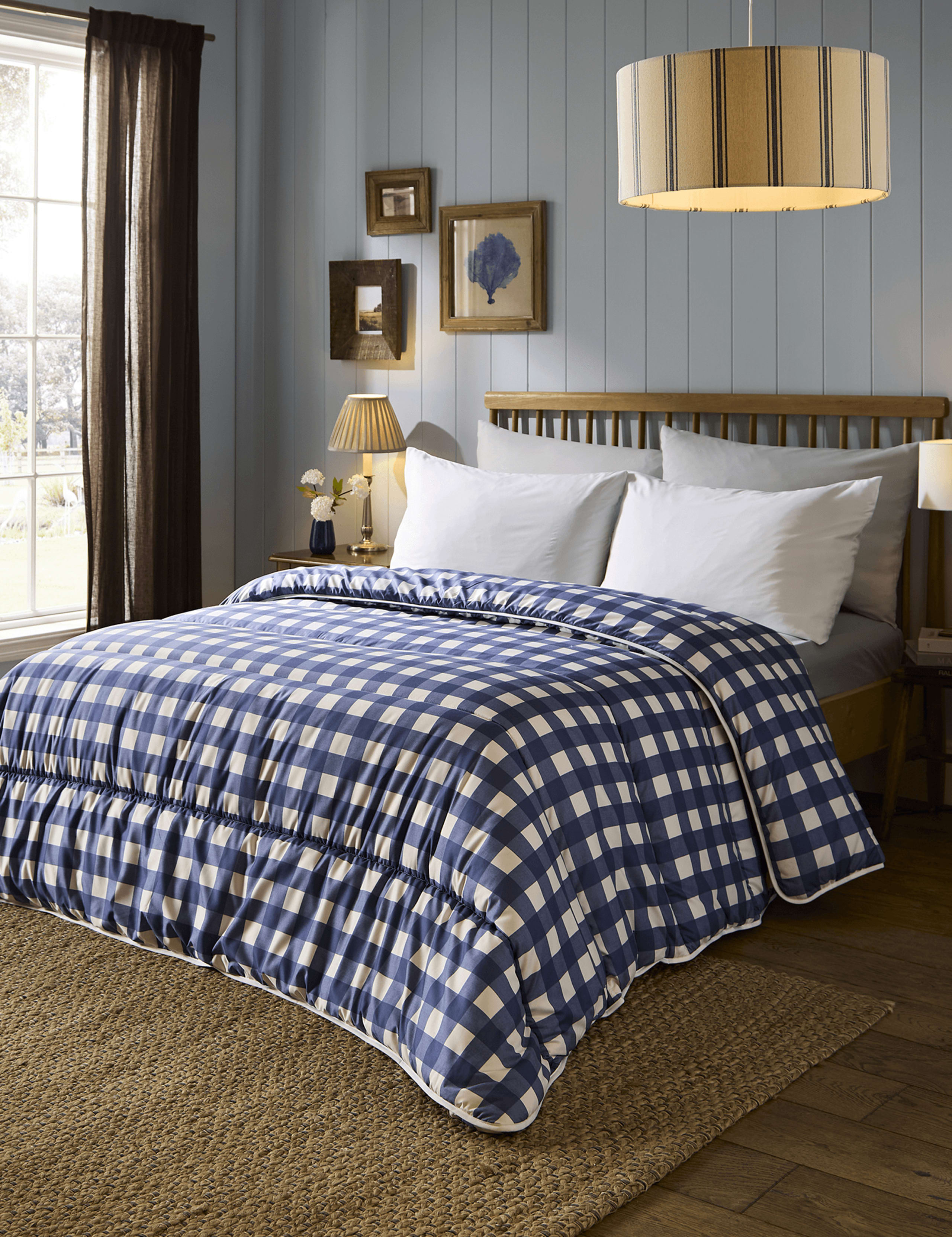 Gingham Checked 10.5 Tog Coverless Duvet & Pillowcase Set