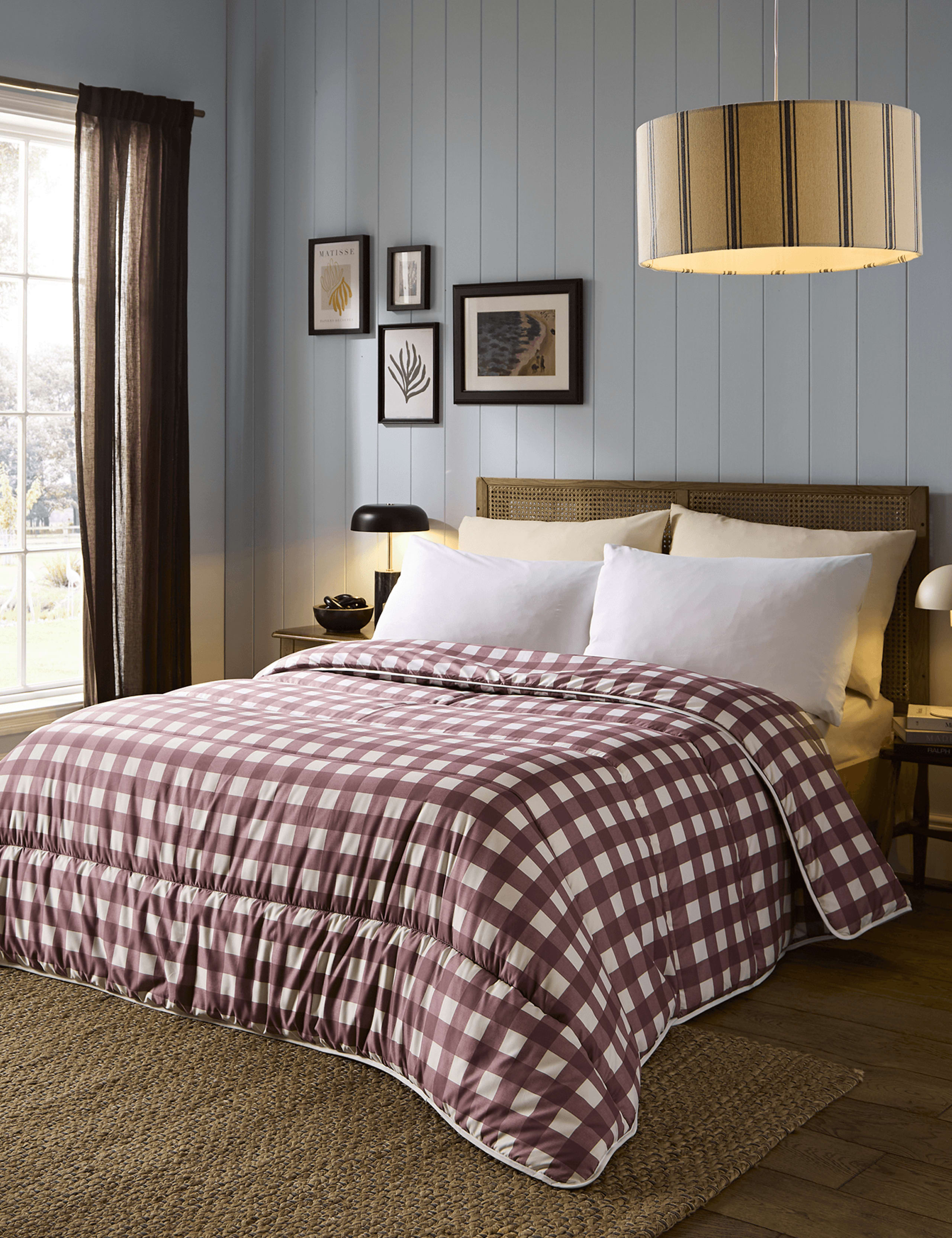 Gingham Checked 10.5 Tog Coverless Duvet & Pillowcase Set