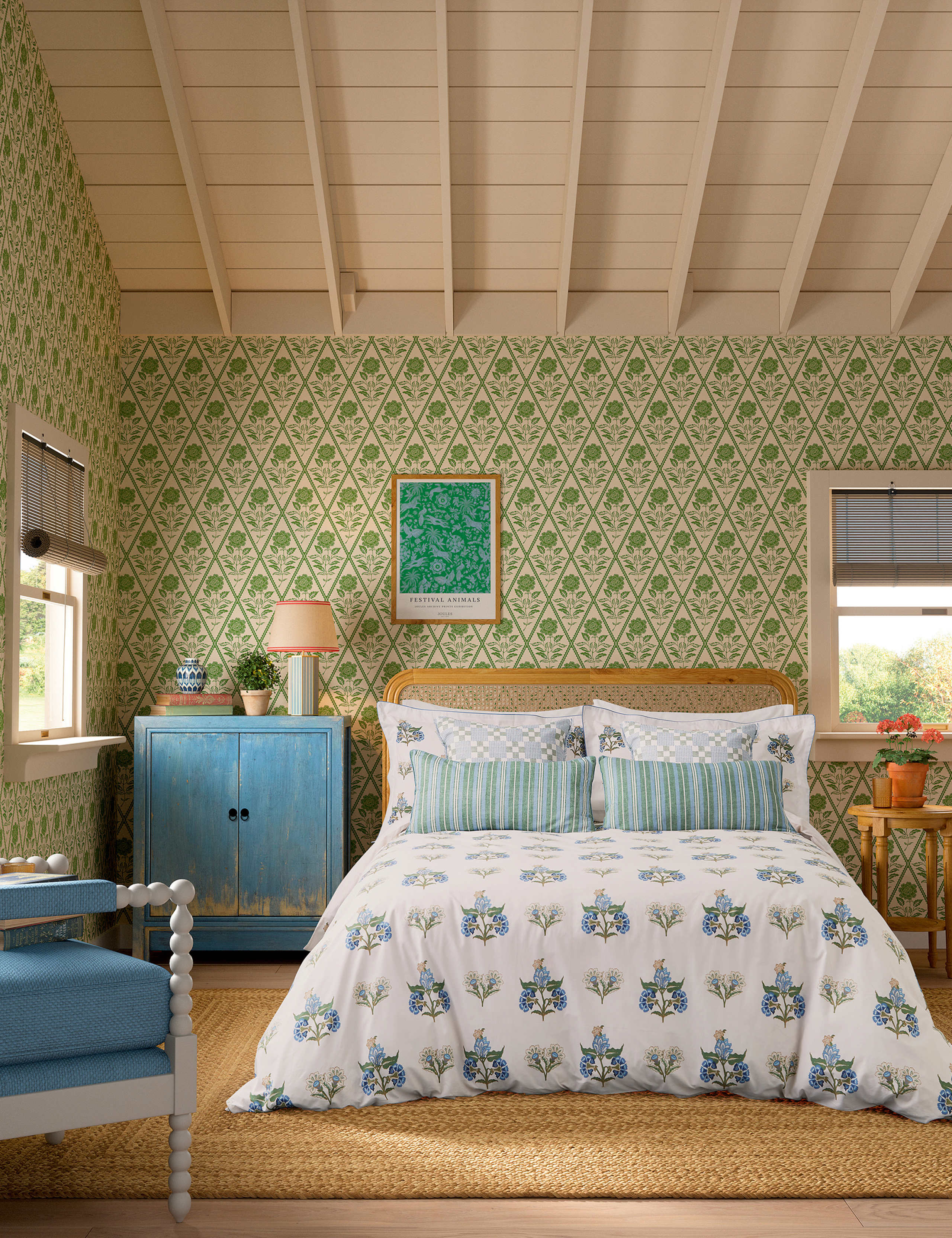 Pure Cotton Chintz Floral Bedding Set