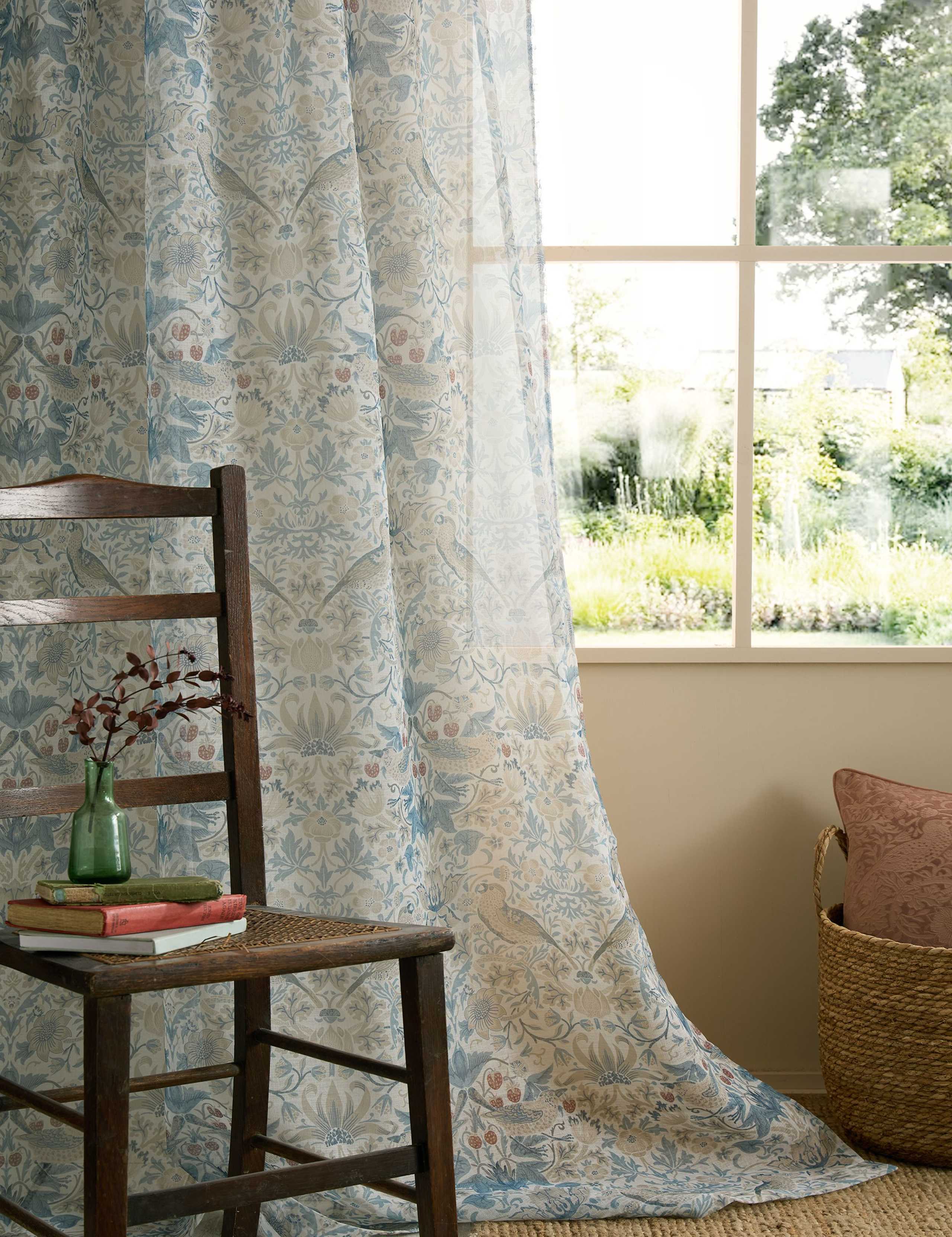 Strawberry Thief Voile Panel Curtains