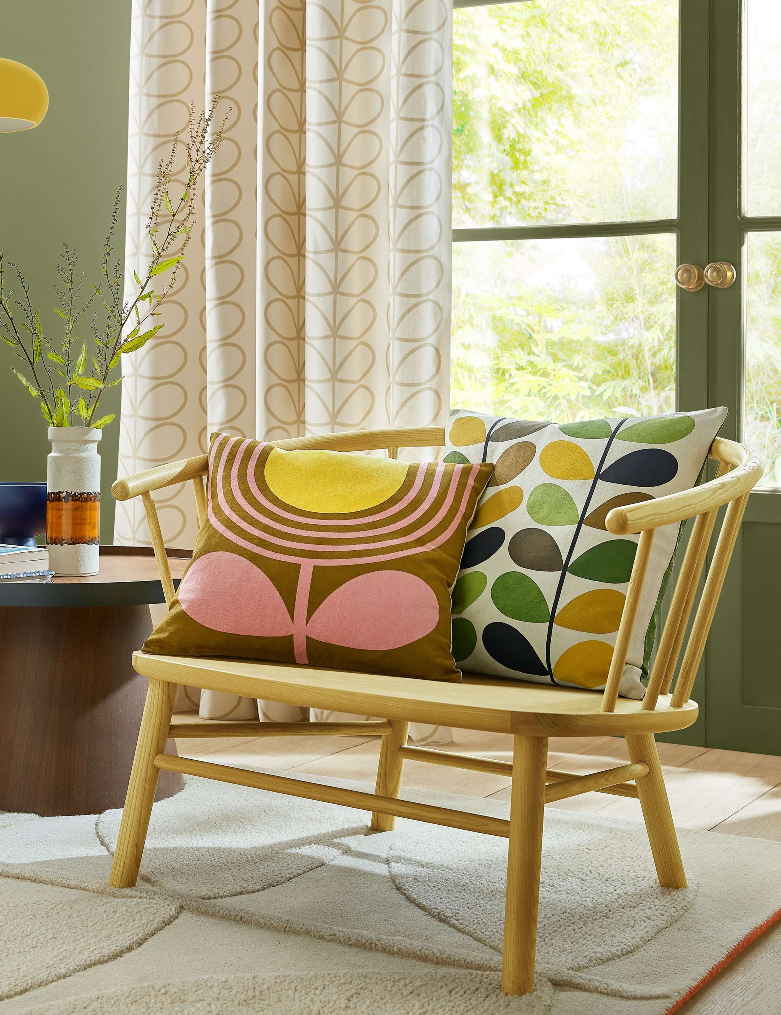 Pure Cotton Striped Tulip Reversible Cushion