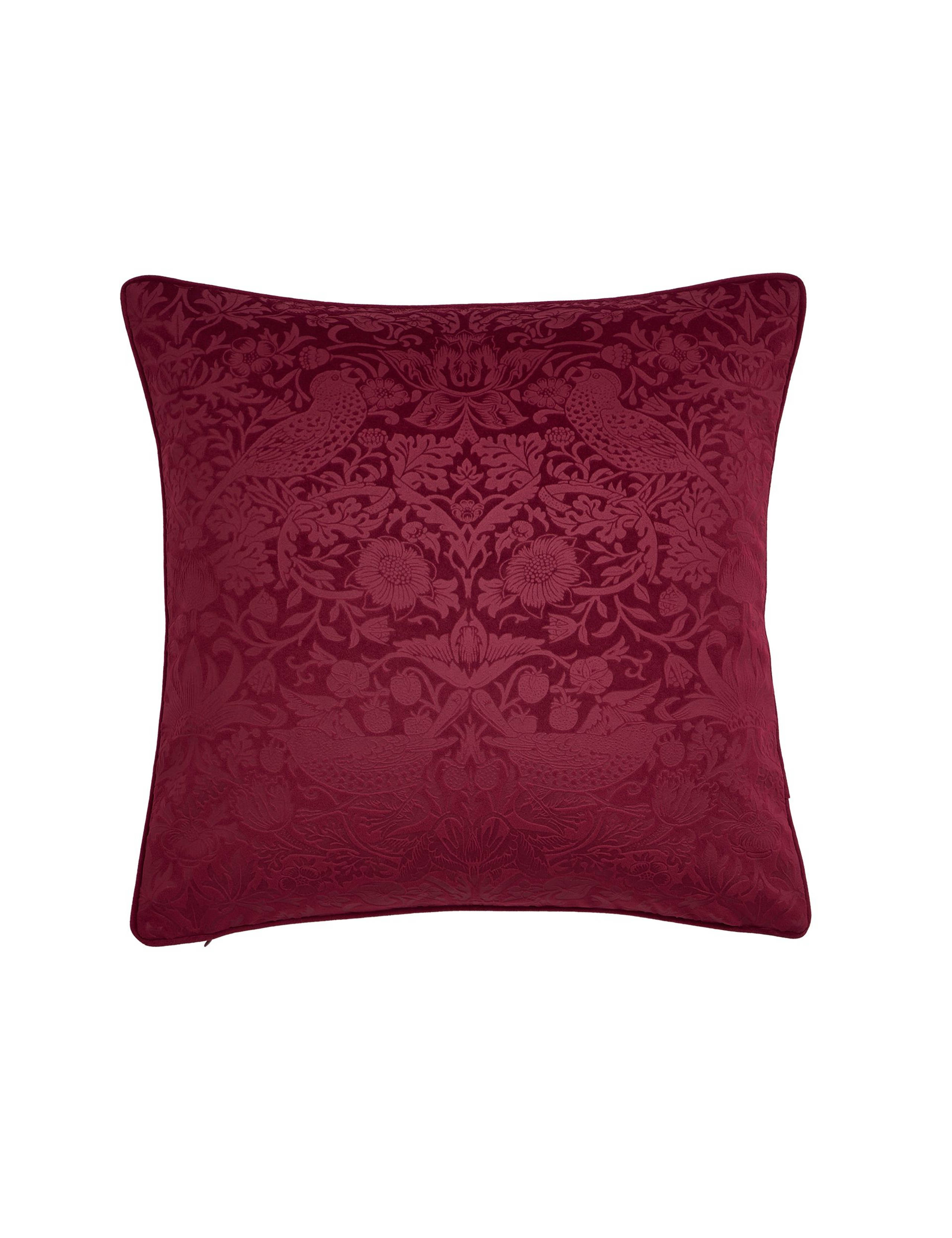 Velvet Strawberry Thief Cushion