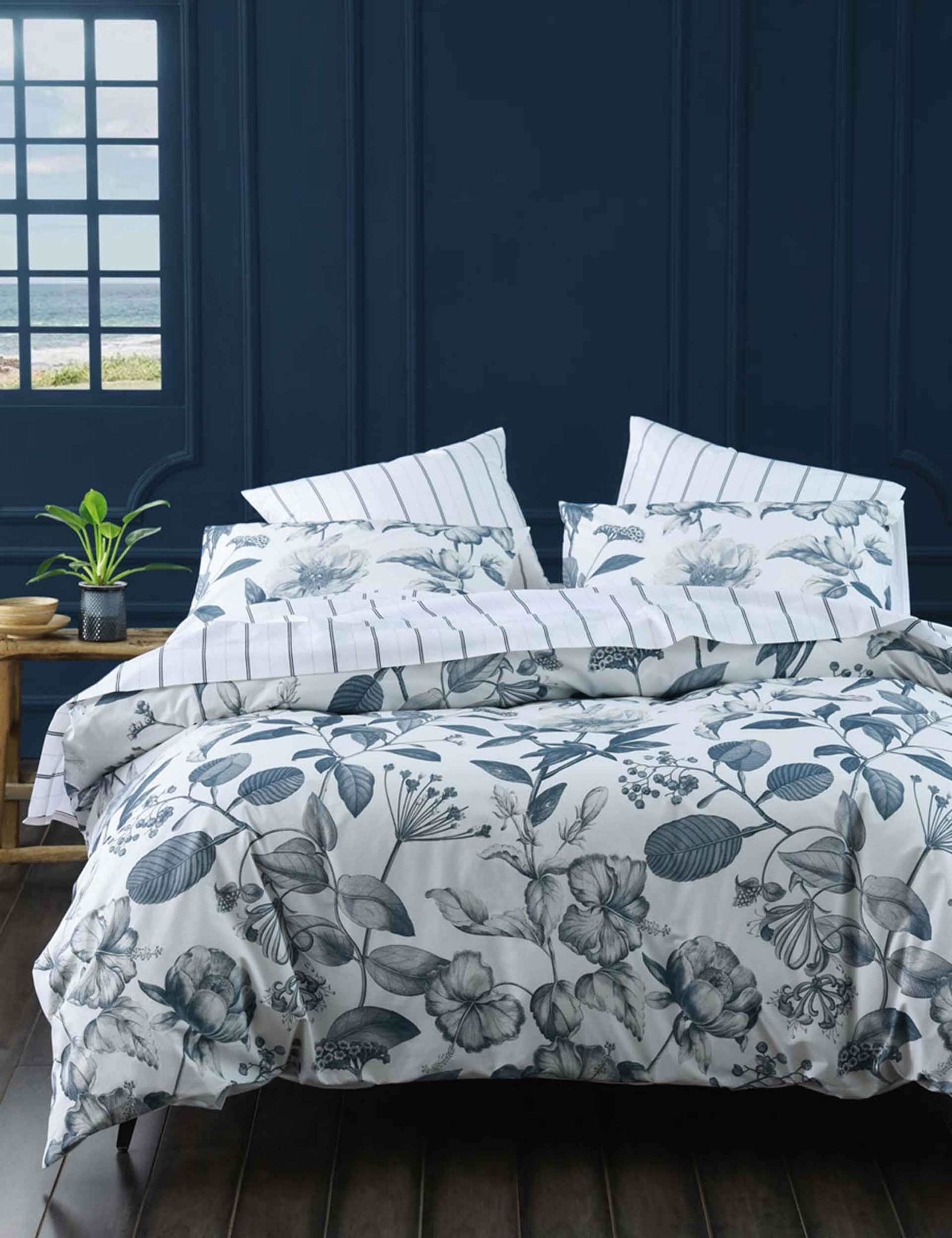 Pure Cotton Botanical Bluestone Bedding Set