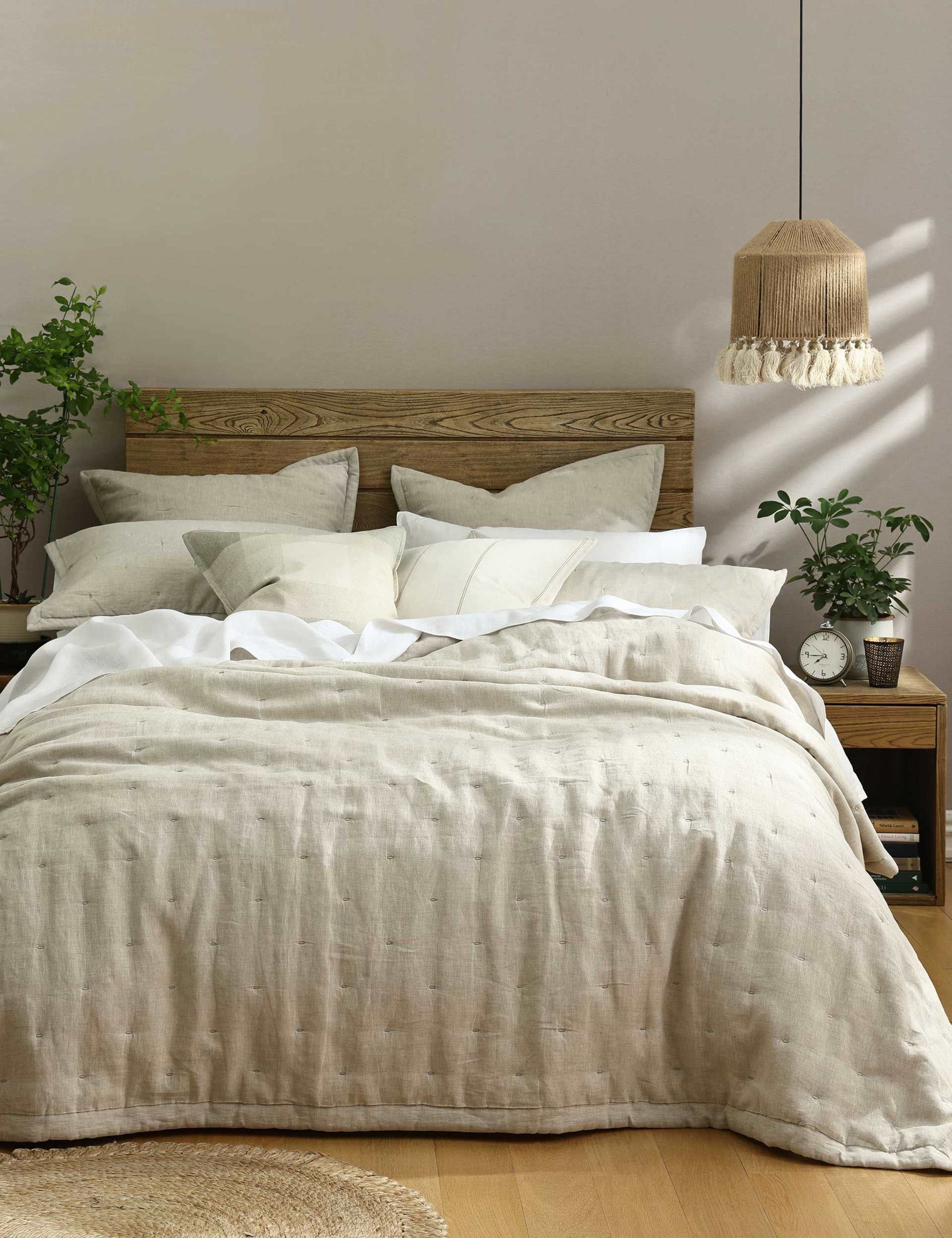 Pure Linen Laundered Bedspread Set