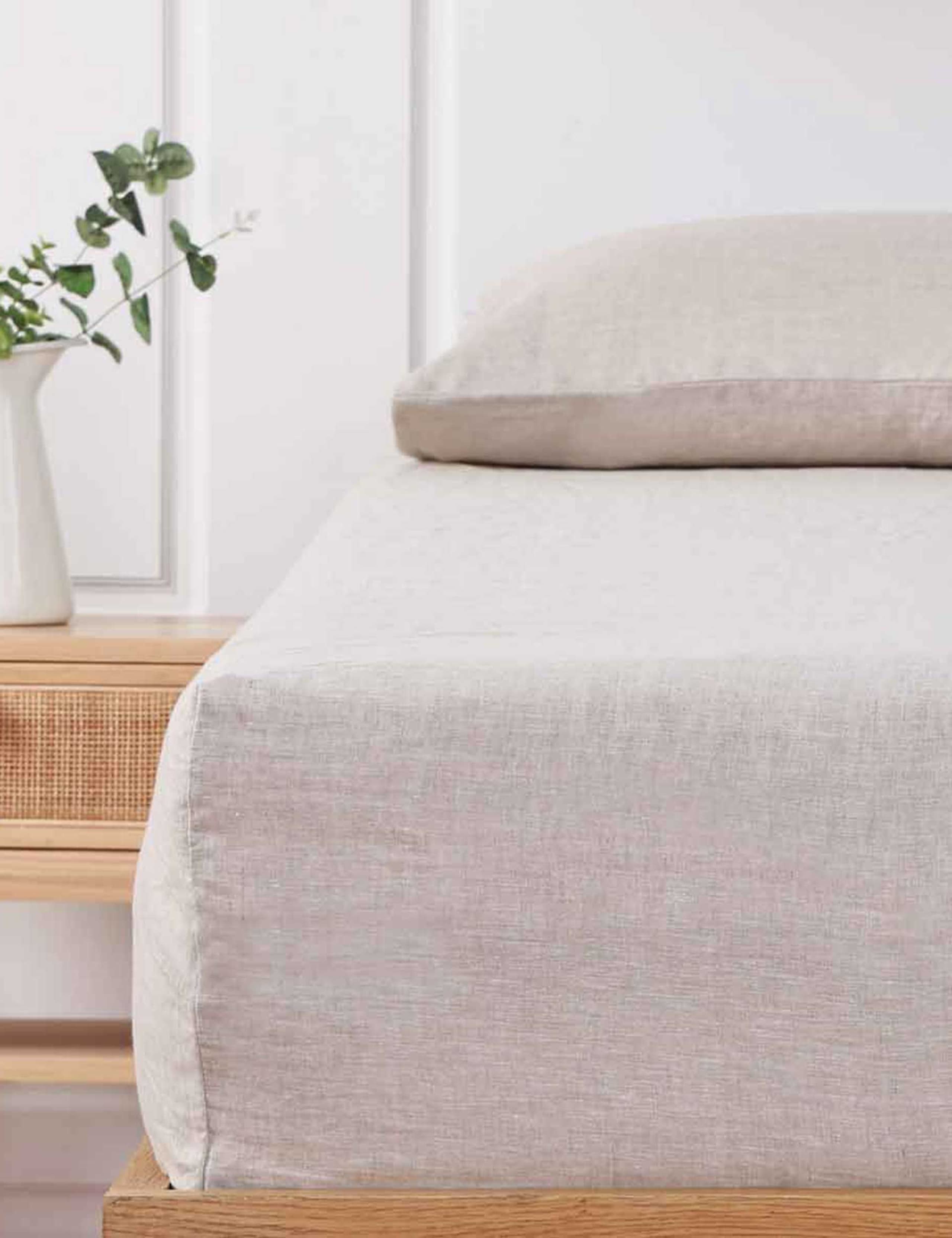 Pure Linen Laundered Fitted Sheet