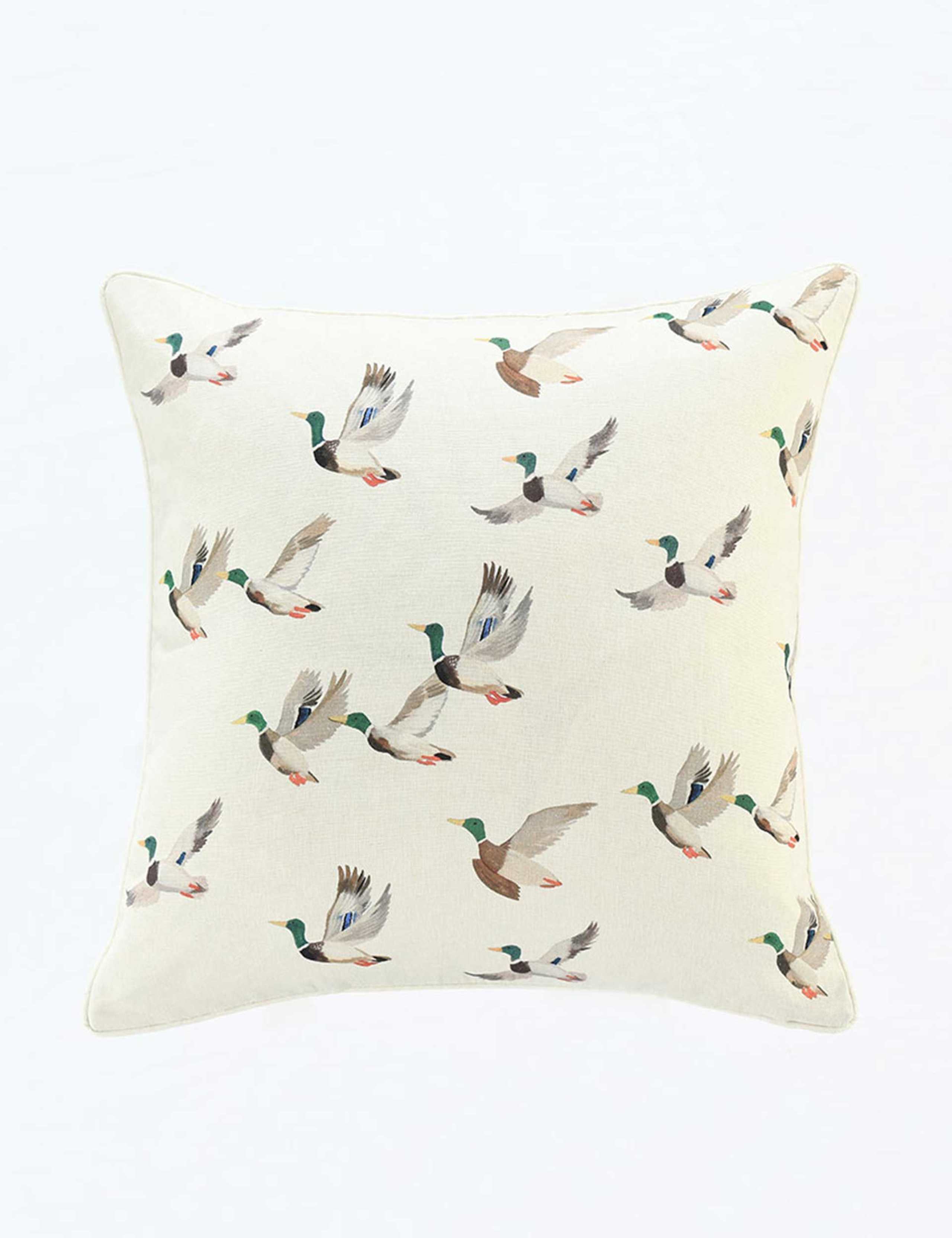 Pure Cotton Mallard Duck Piped Cushion