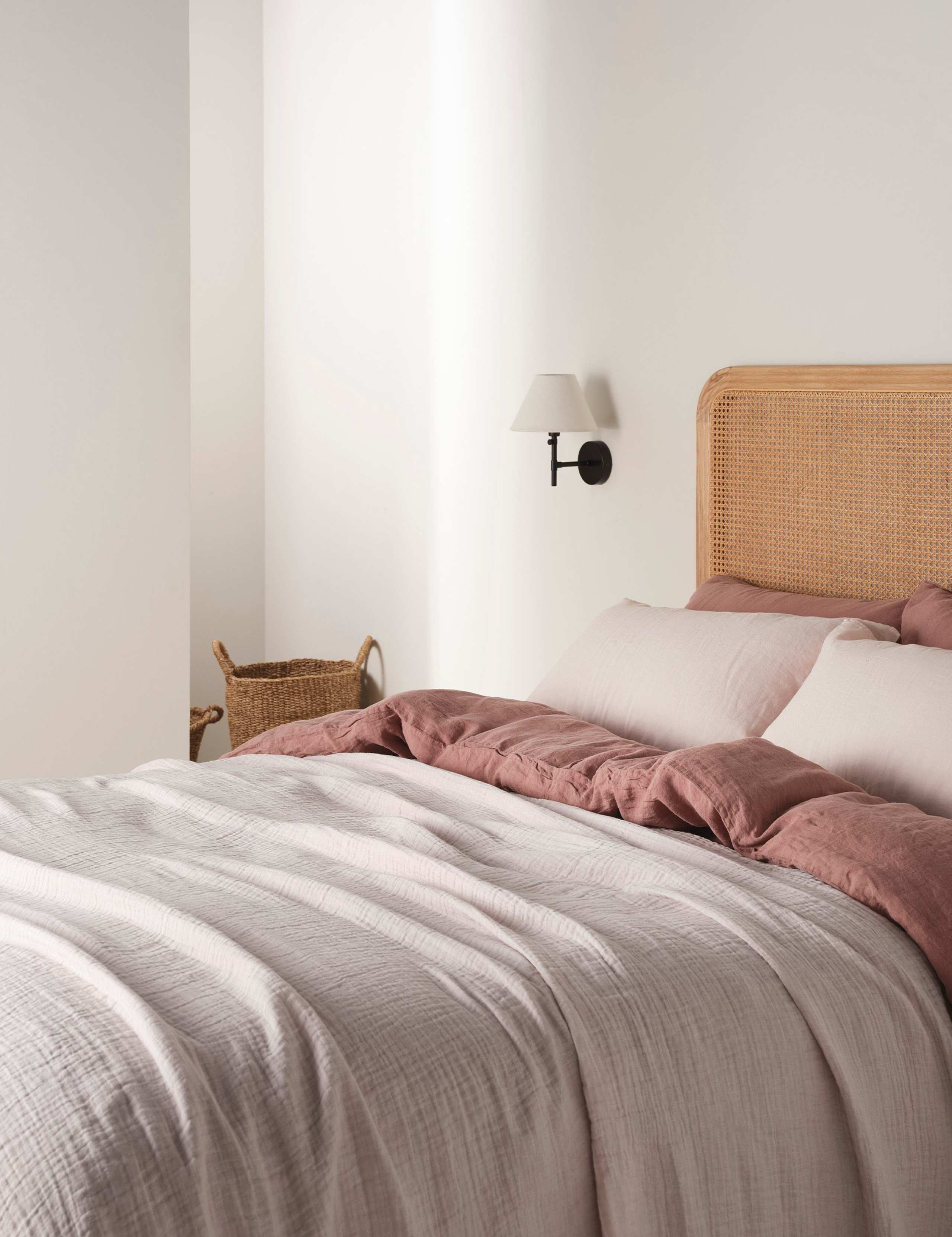 Linen Cotton Blend Textured Throw