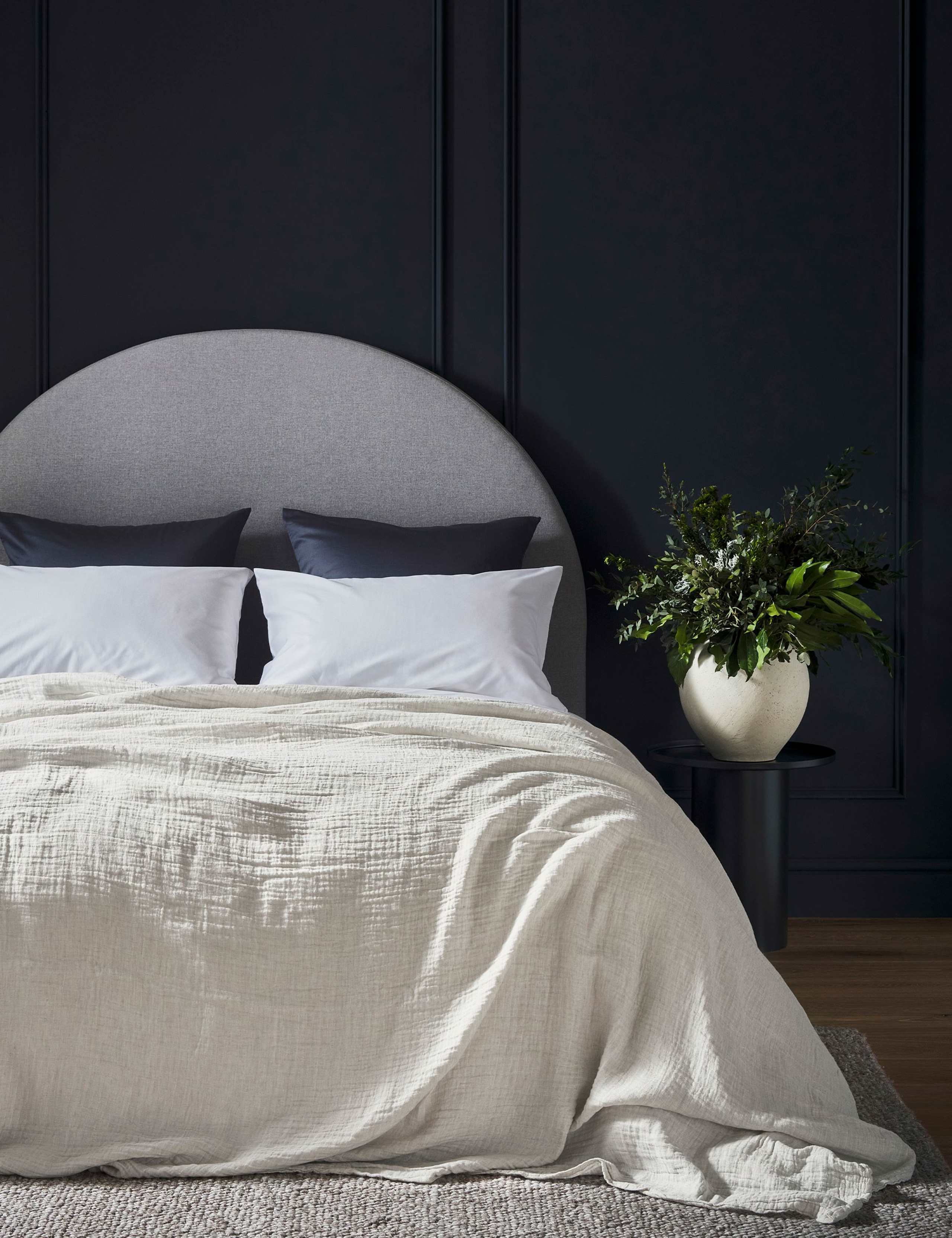 Linen Cotton Blend Textured Throw