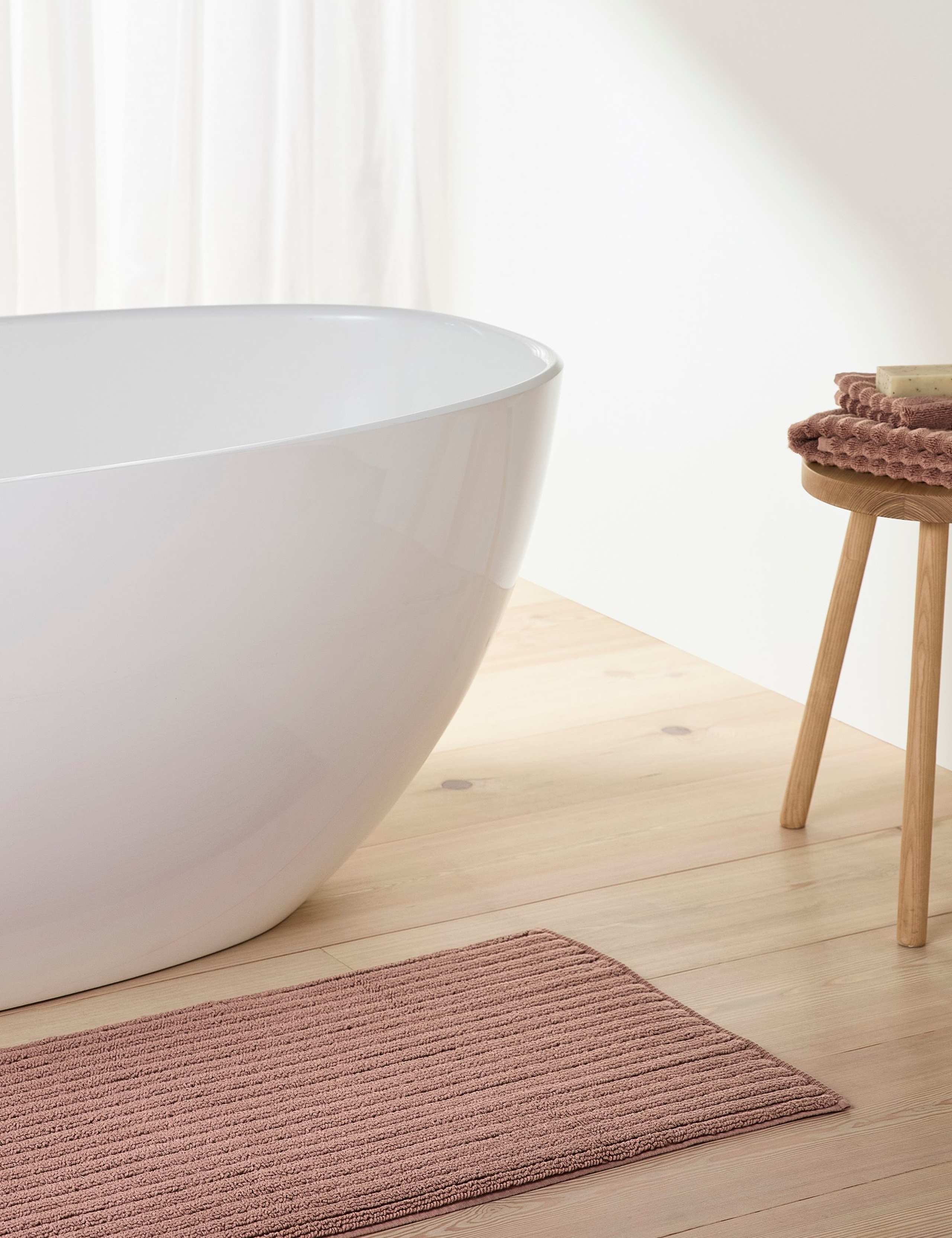 Pure Cotton Ribbed Plush Bathmat