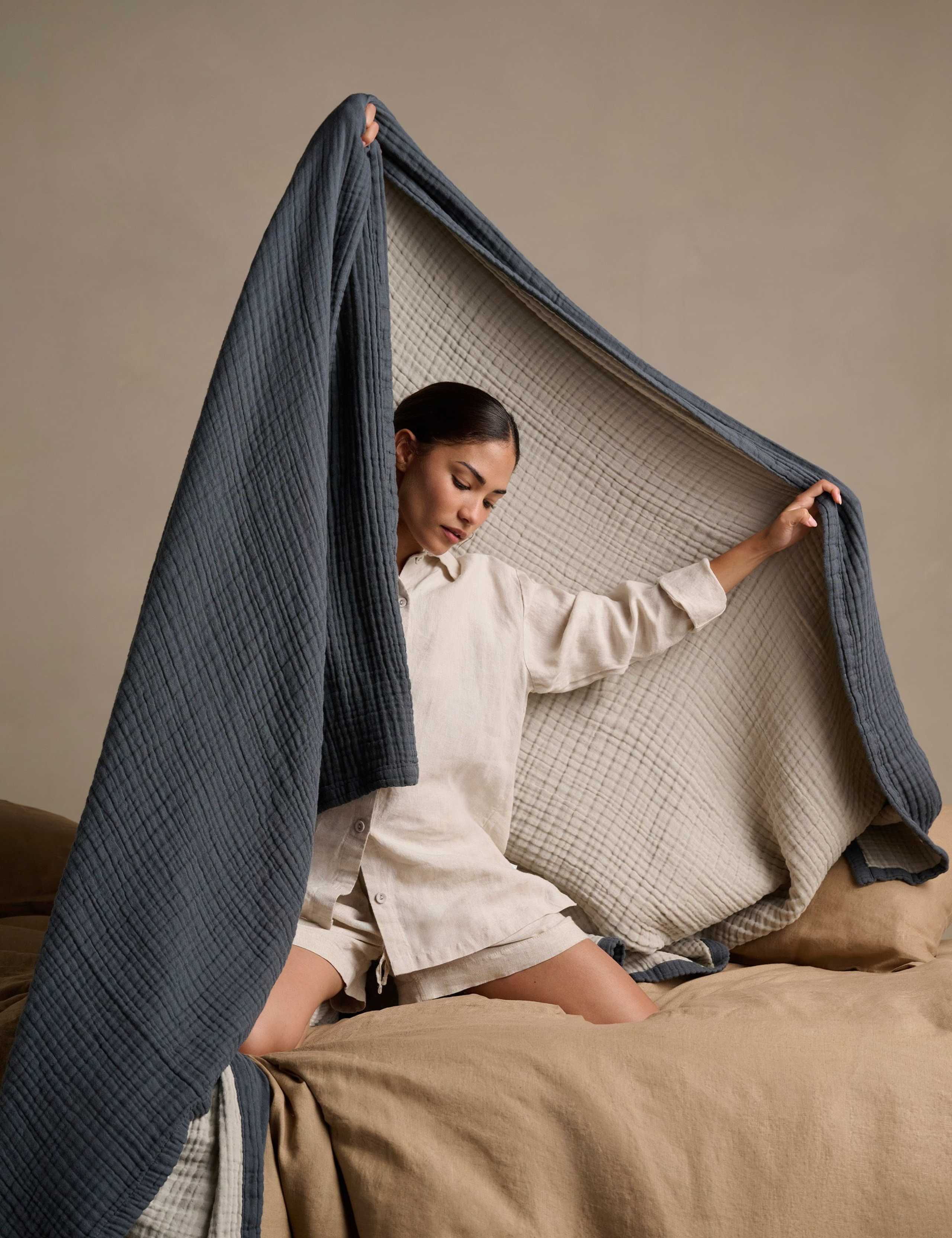 Pure Cotton Reversible Extra Large Throw