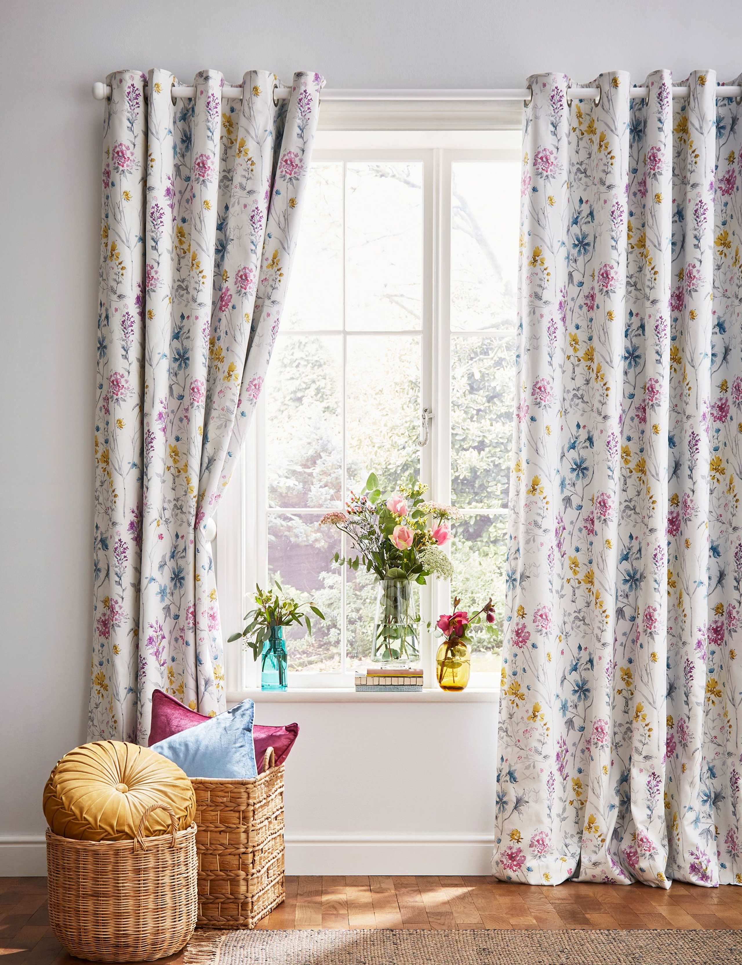Wild Meadow Pure Cotton Eyelet Blackout Curtains
