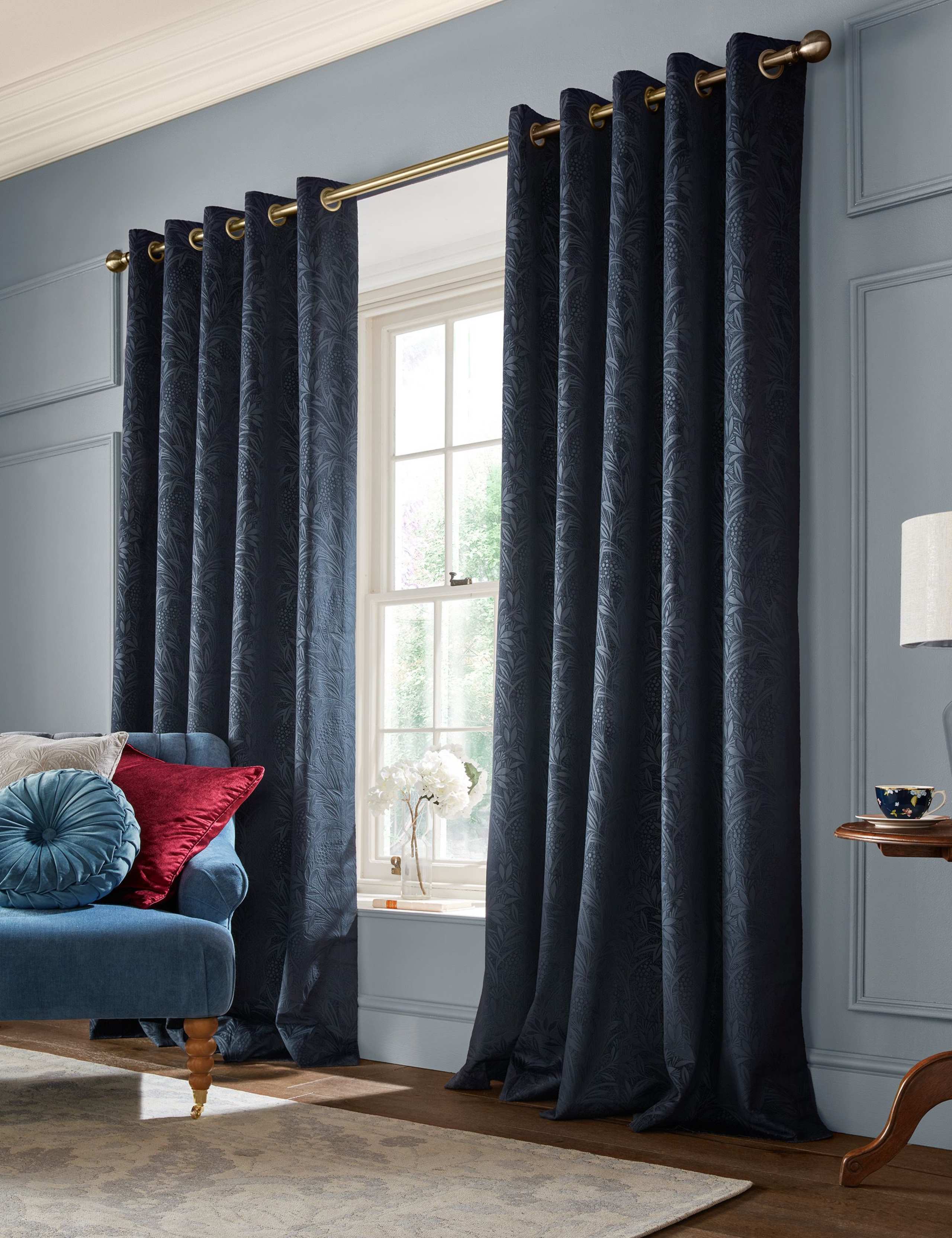 Barley Embossed Eyelet Curtains