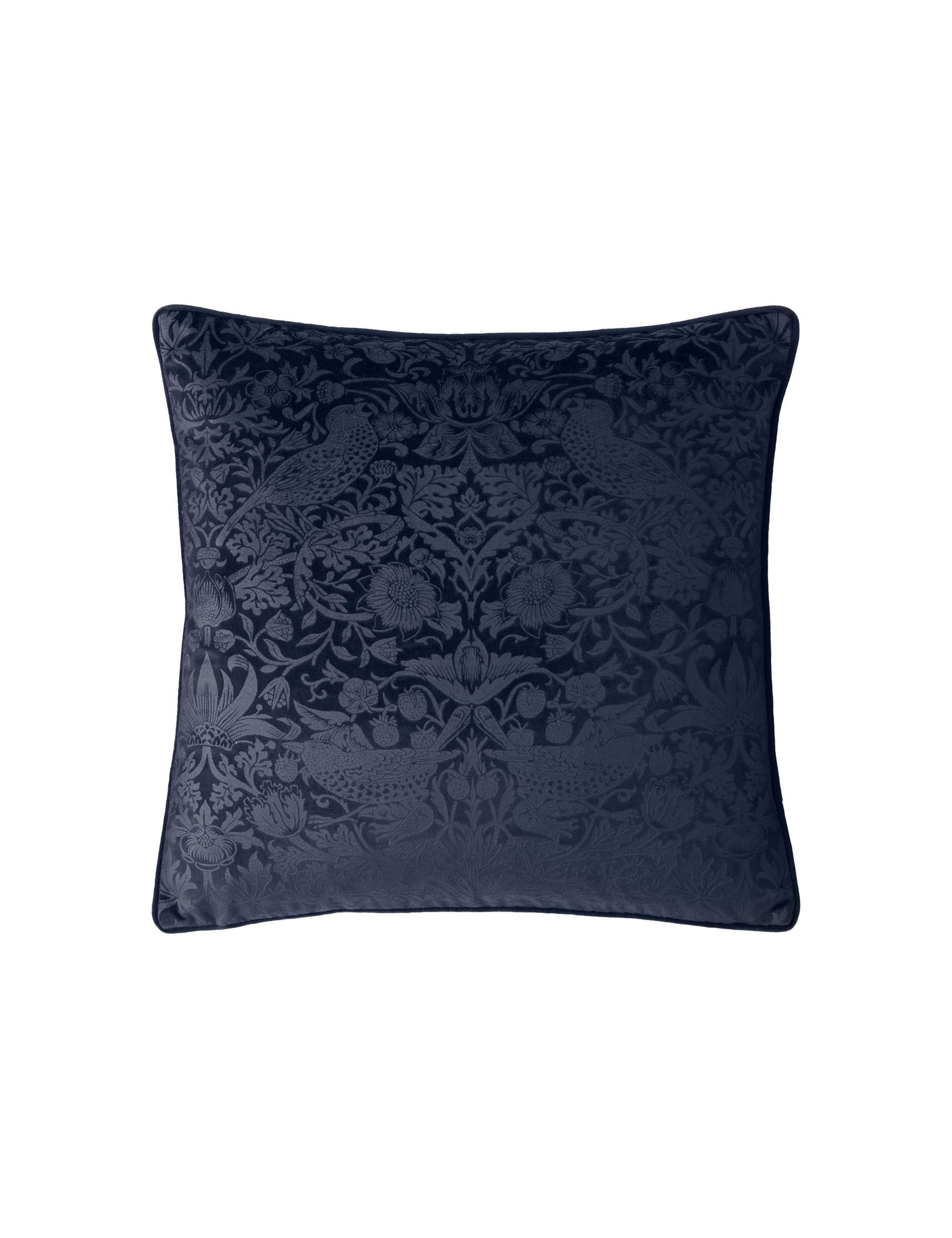 Velvet Strawberry Thief Cushion
