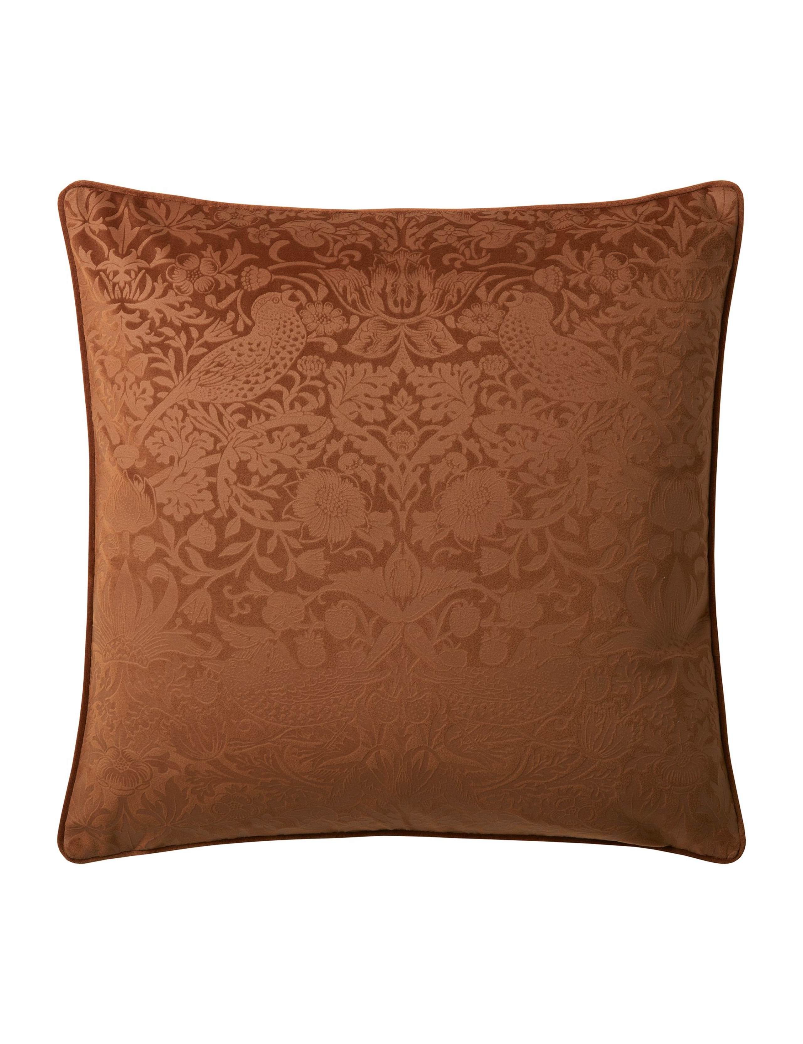 Velvet Strawberry Thief Cushion