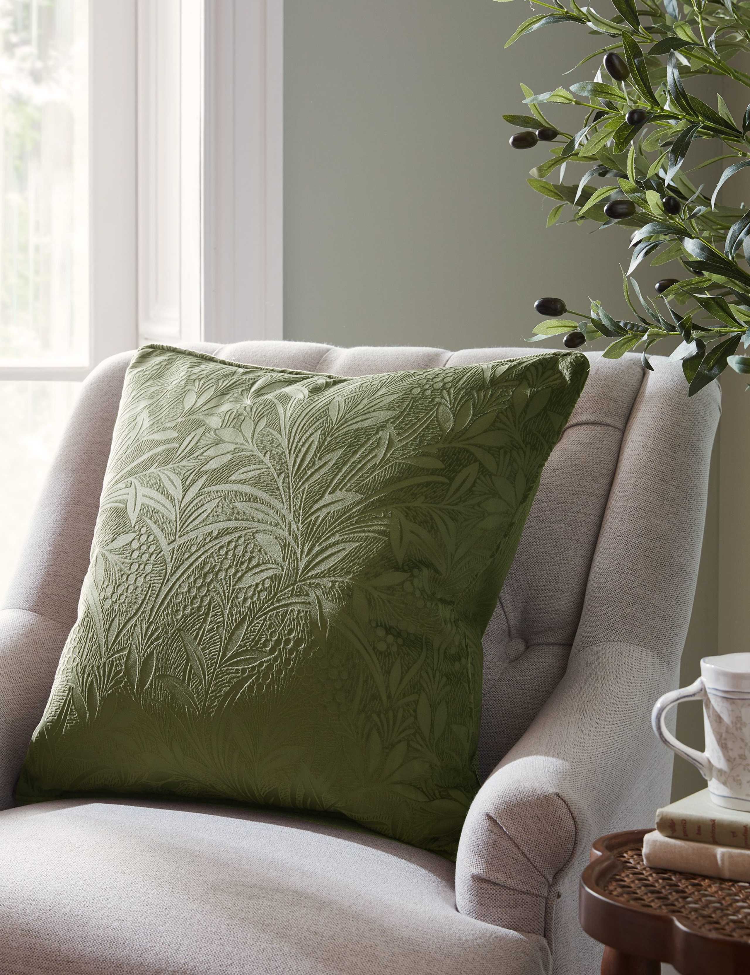 Velvet Barley Embossed Cushion