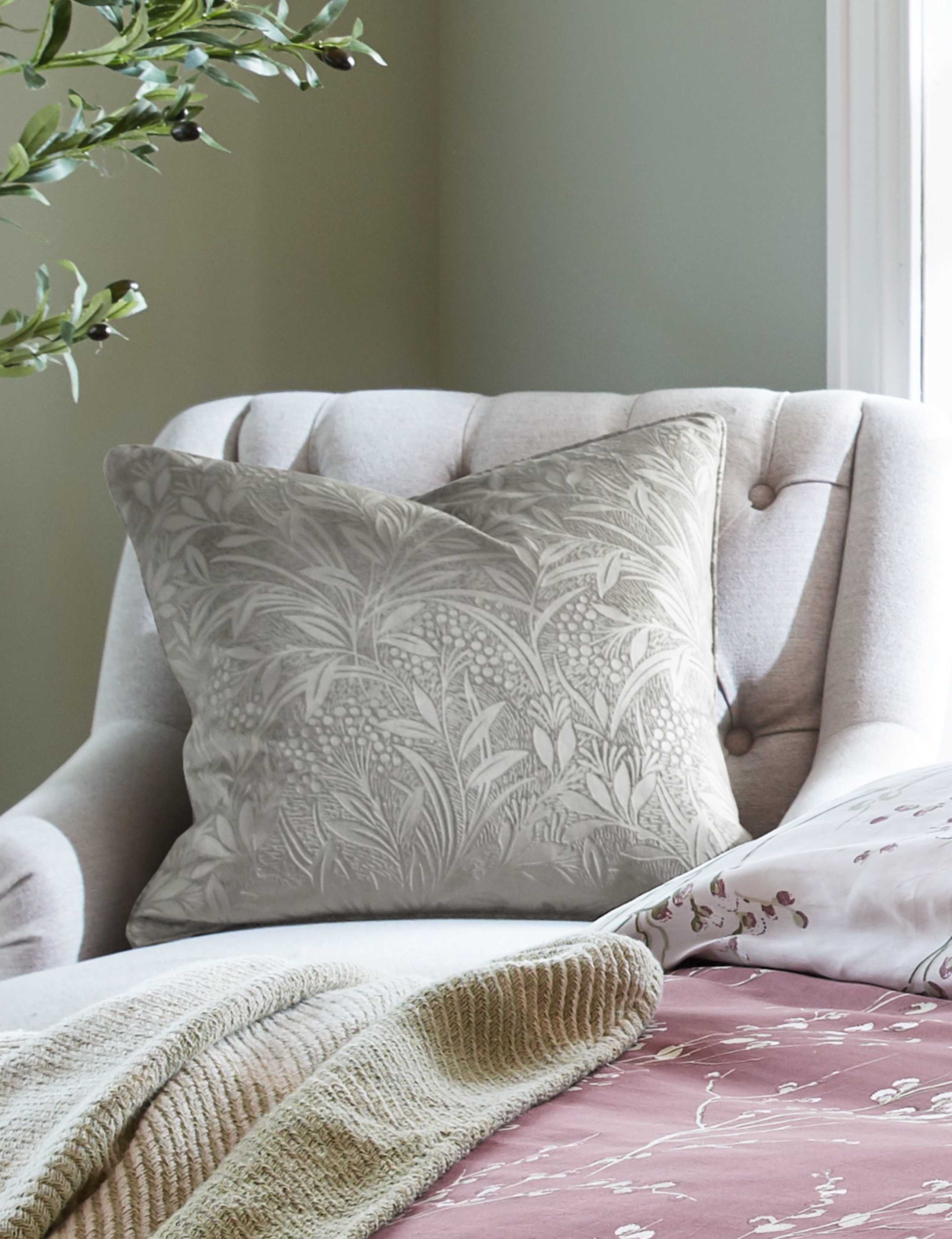 Velvet Barley Embossed Cushion