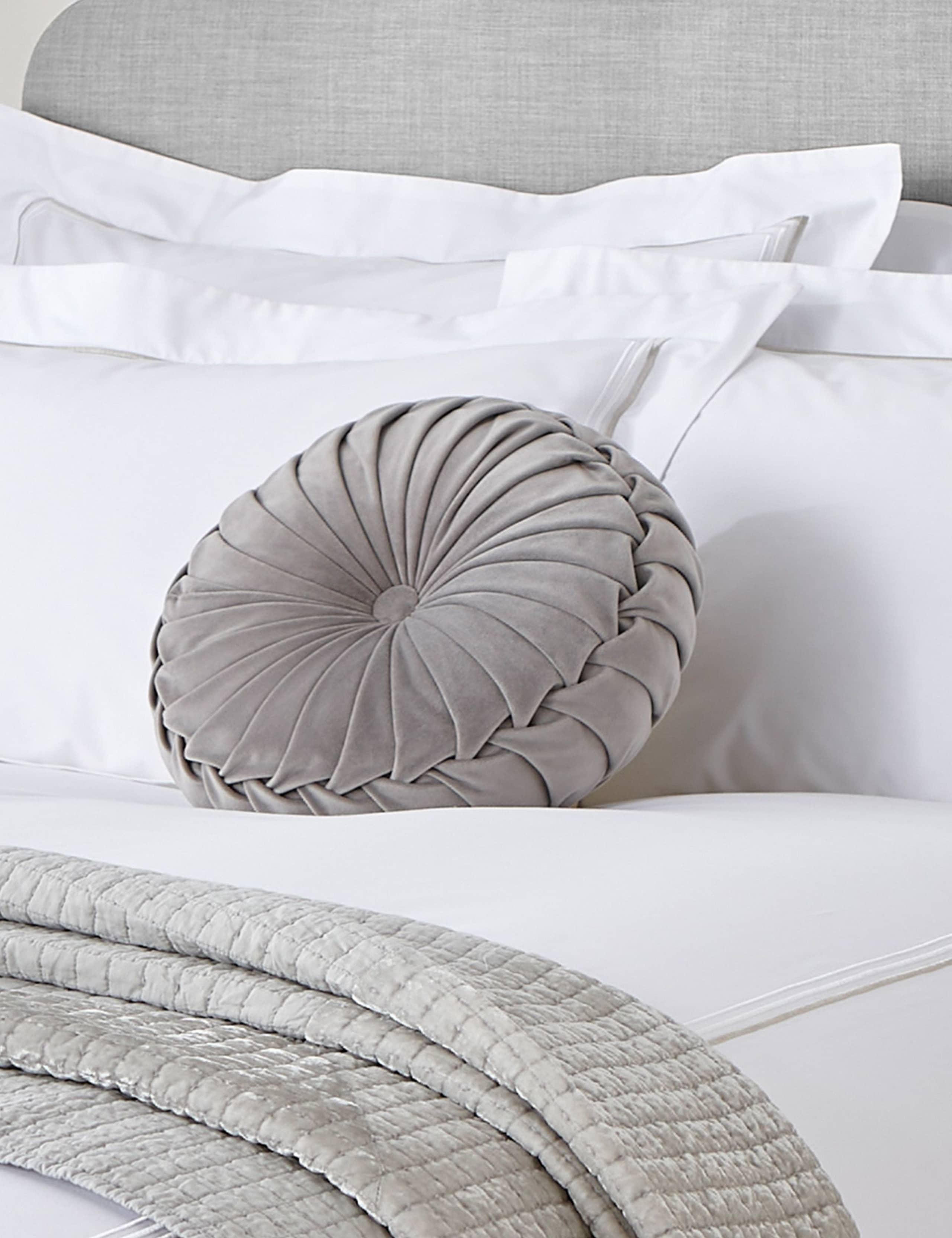 Rosanna Velvet Round Pleated Cushion