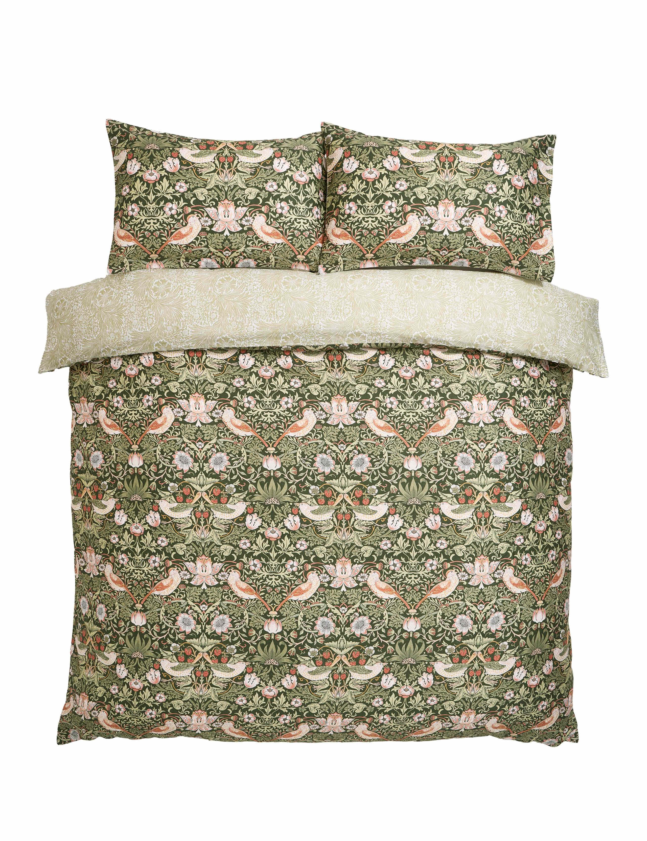 Pure Cotton Strawberry Thief Bedding Set