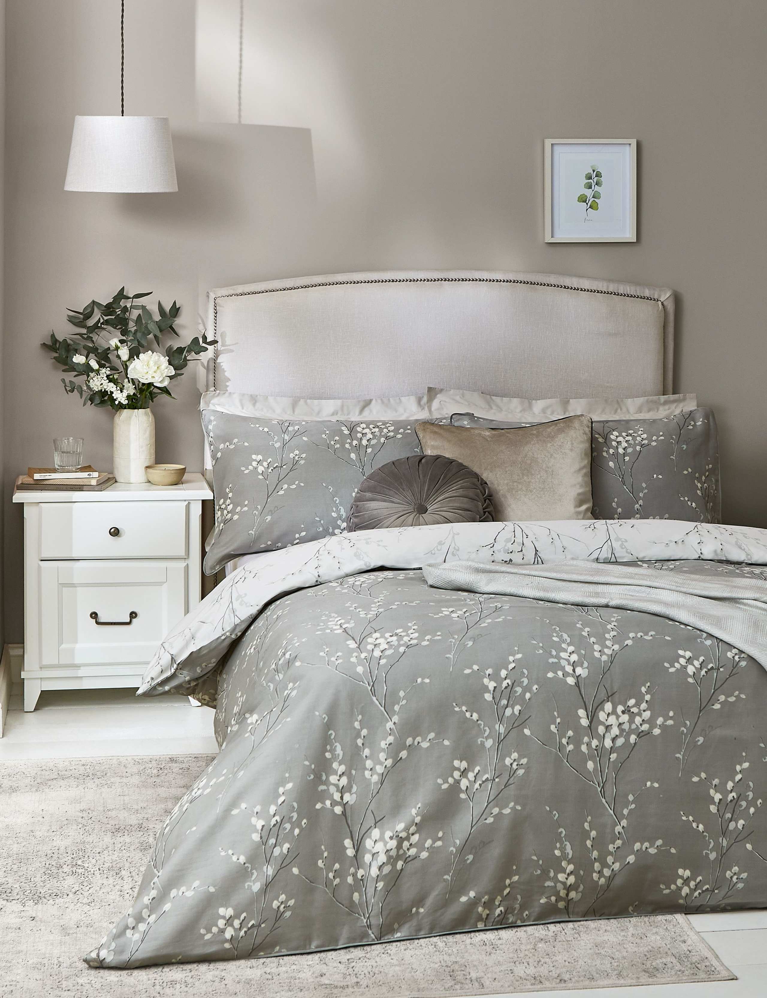 Pure Cotton Sateen Pussy Willow Bedding Set