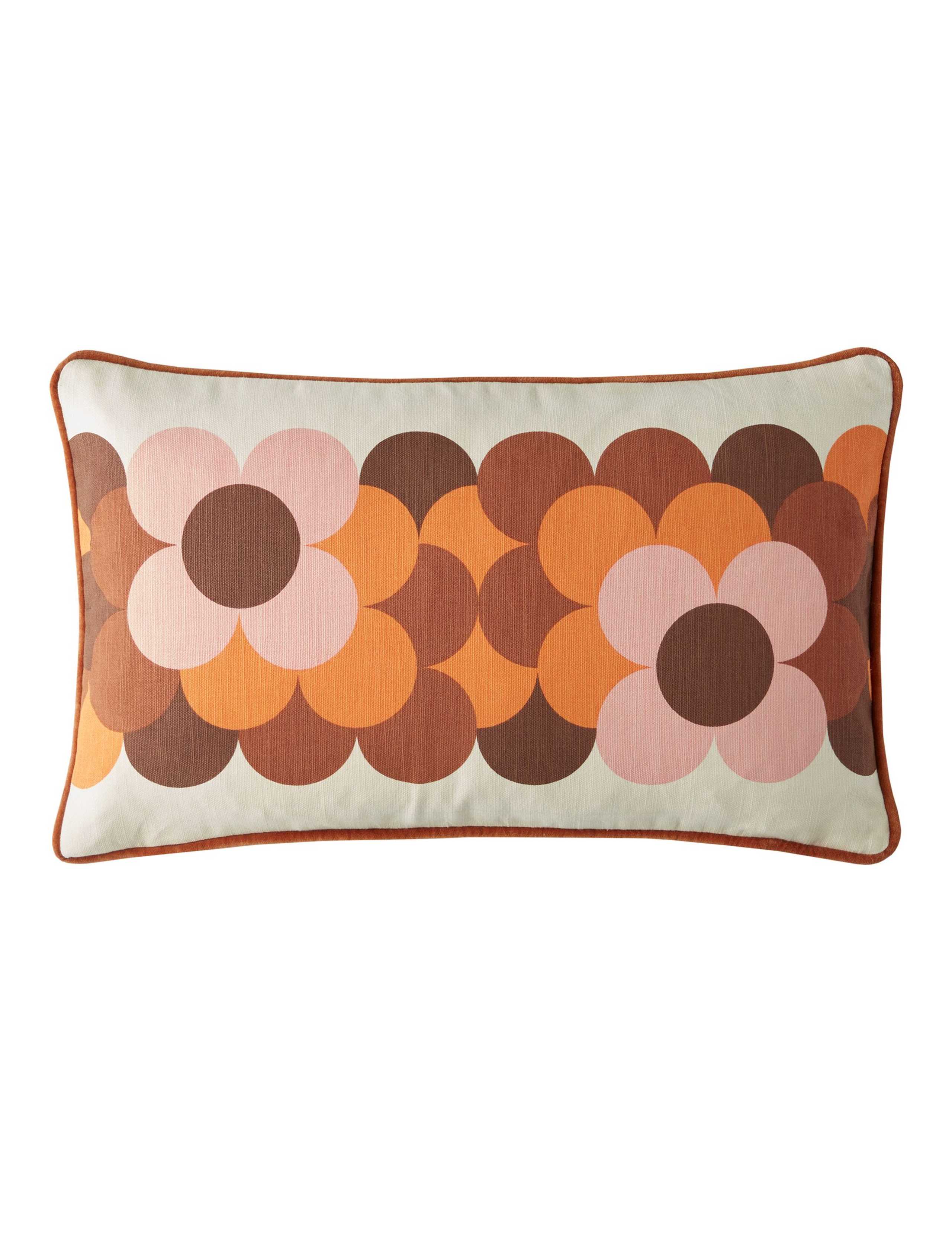 Pure Cotton Retro Flower Stripe Cushion