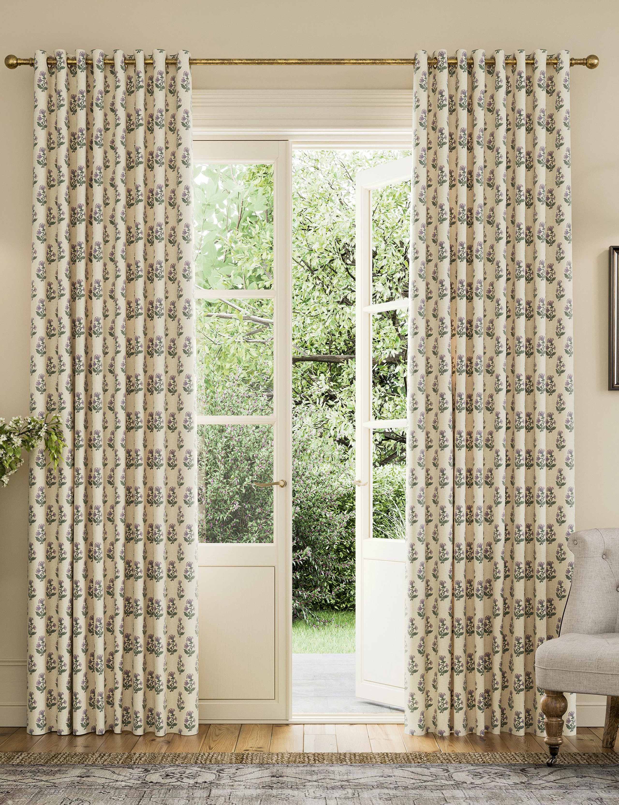 Chamomile Pure Cotton Eyelet Blackout Curtains