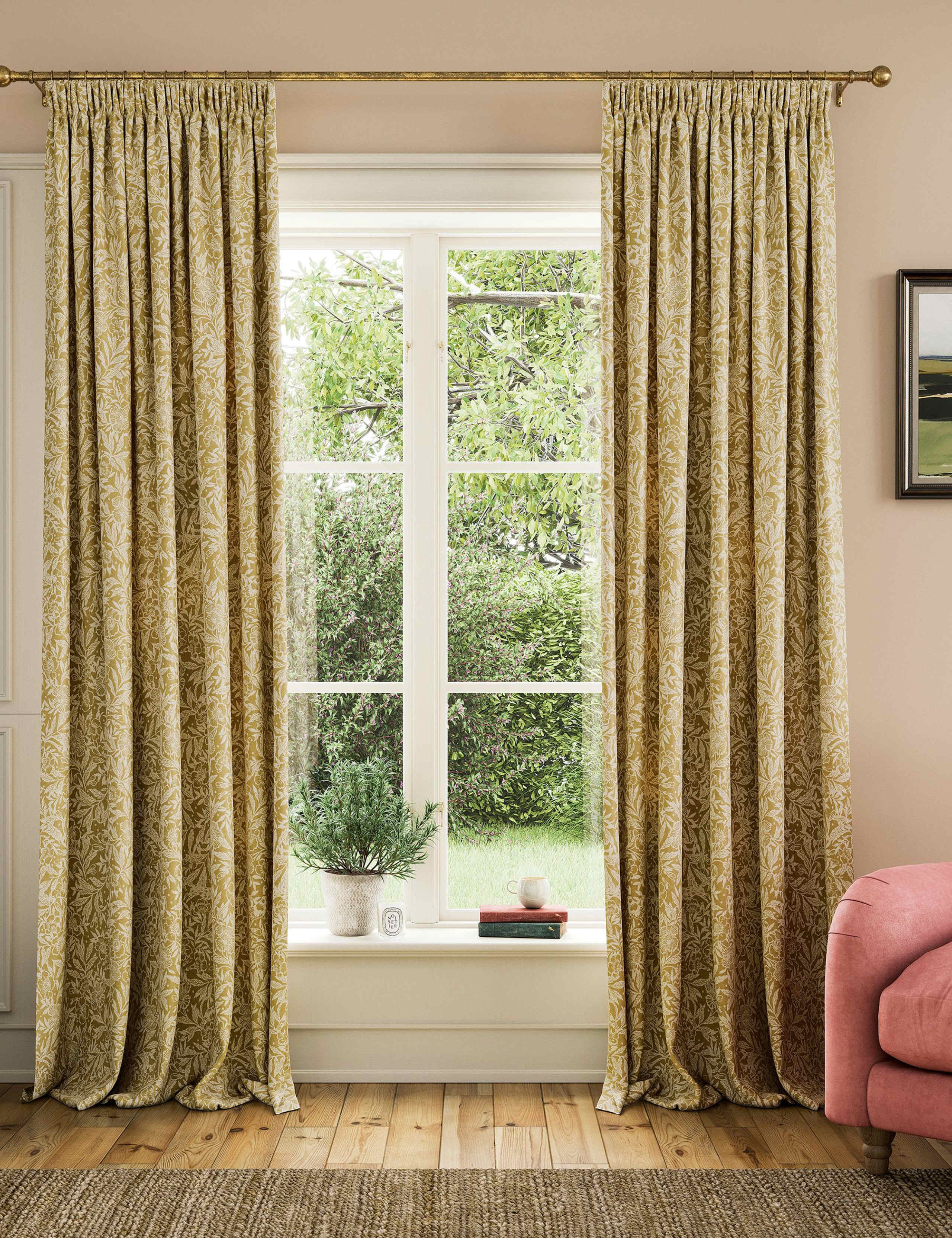 Twilight Ditsy Pure Cotton Pencil Pleat Blackout Curtains