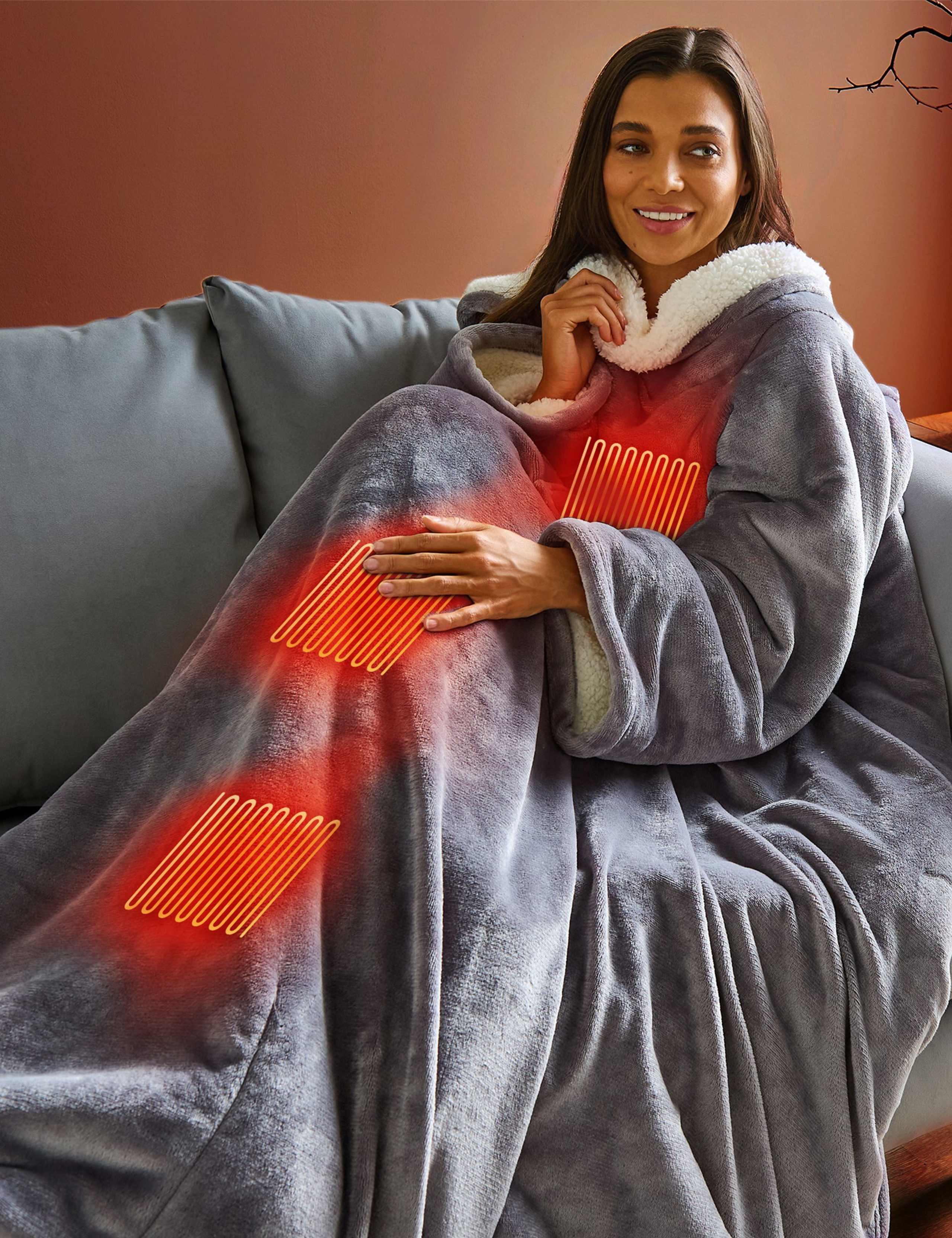 Fleece Heated Wearable Blanket
