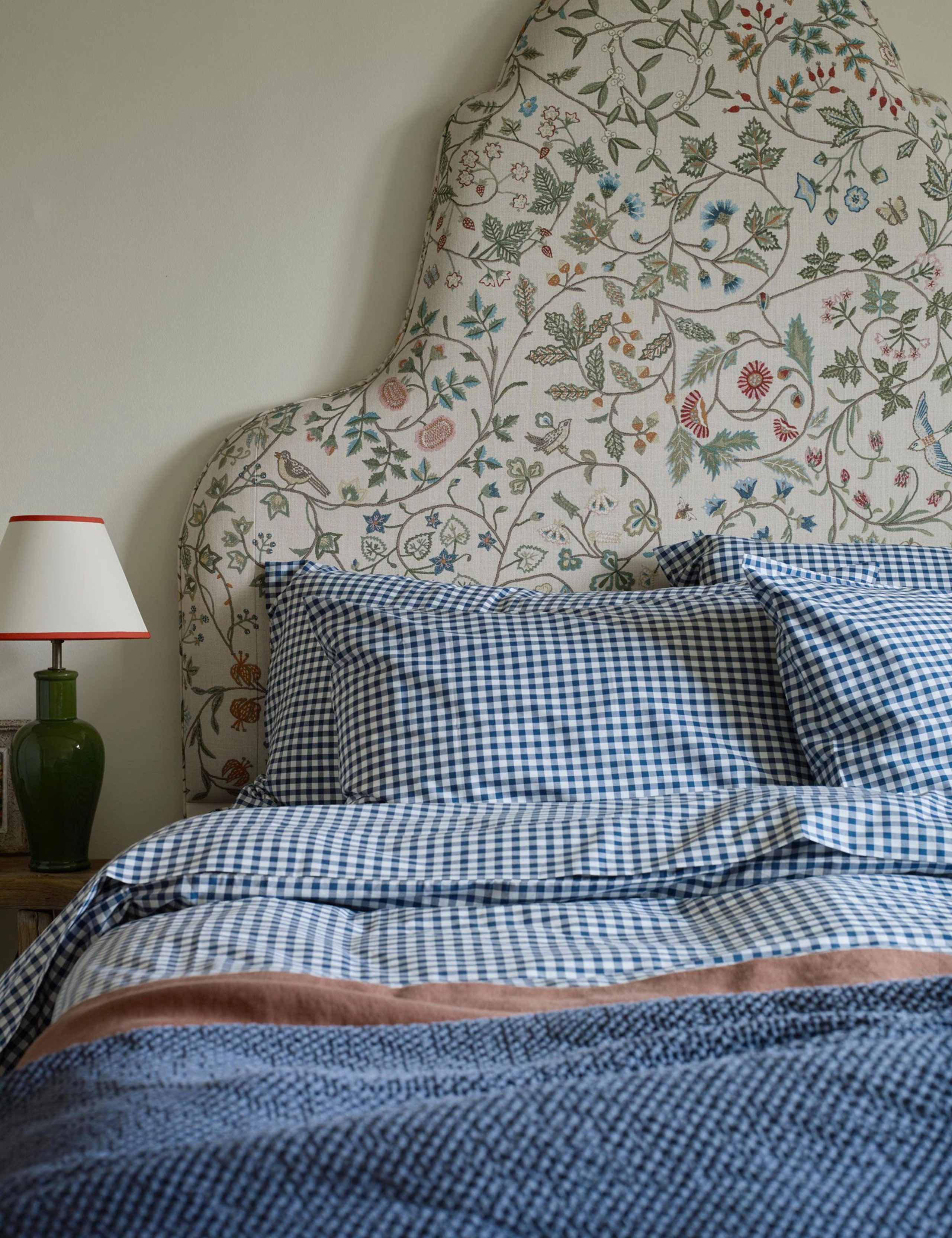 Pure Cotton Small Gingham Check Fitted Sheet