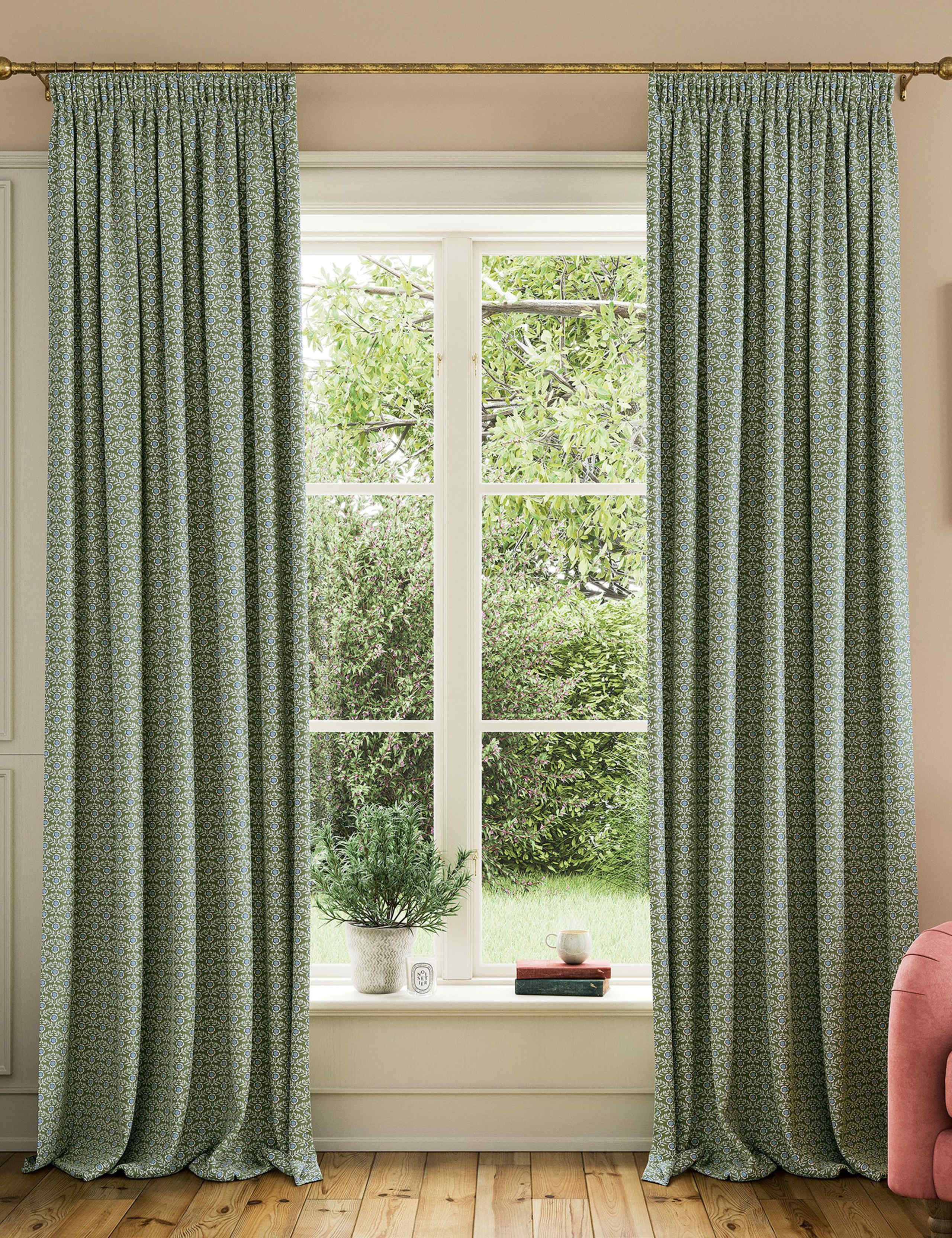 Floral Foulard Pure Cotton Curtains