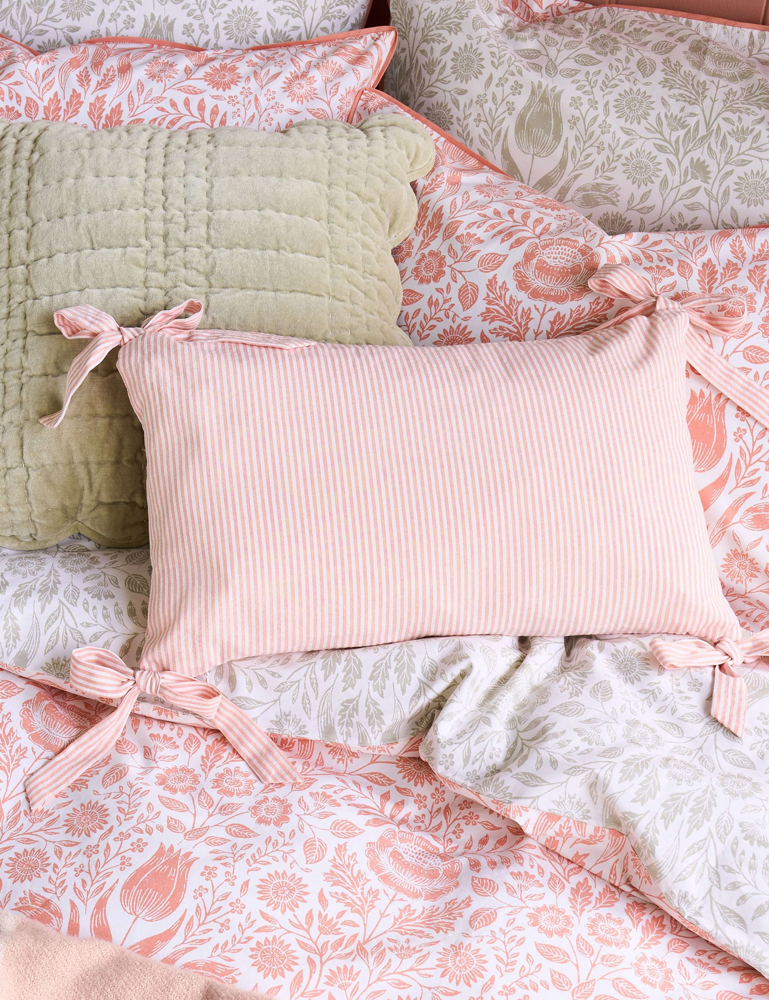 Cotton Rich Striped Bolster Cushion