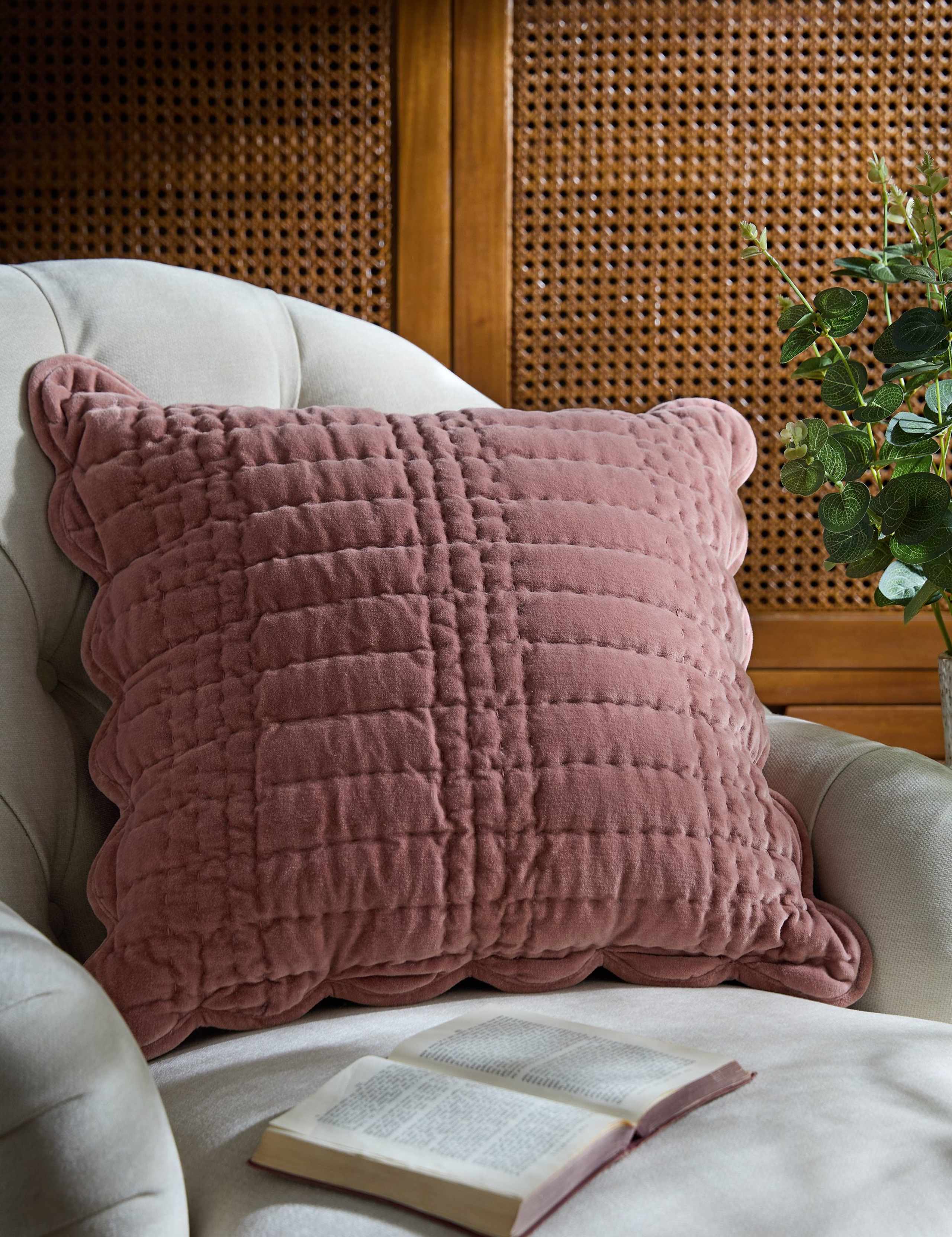 Velvet Scalloped Cushion