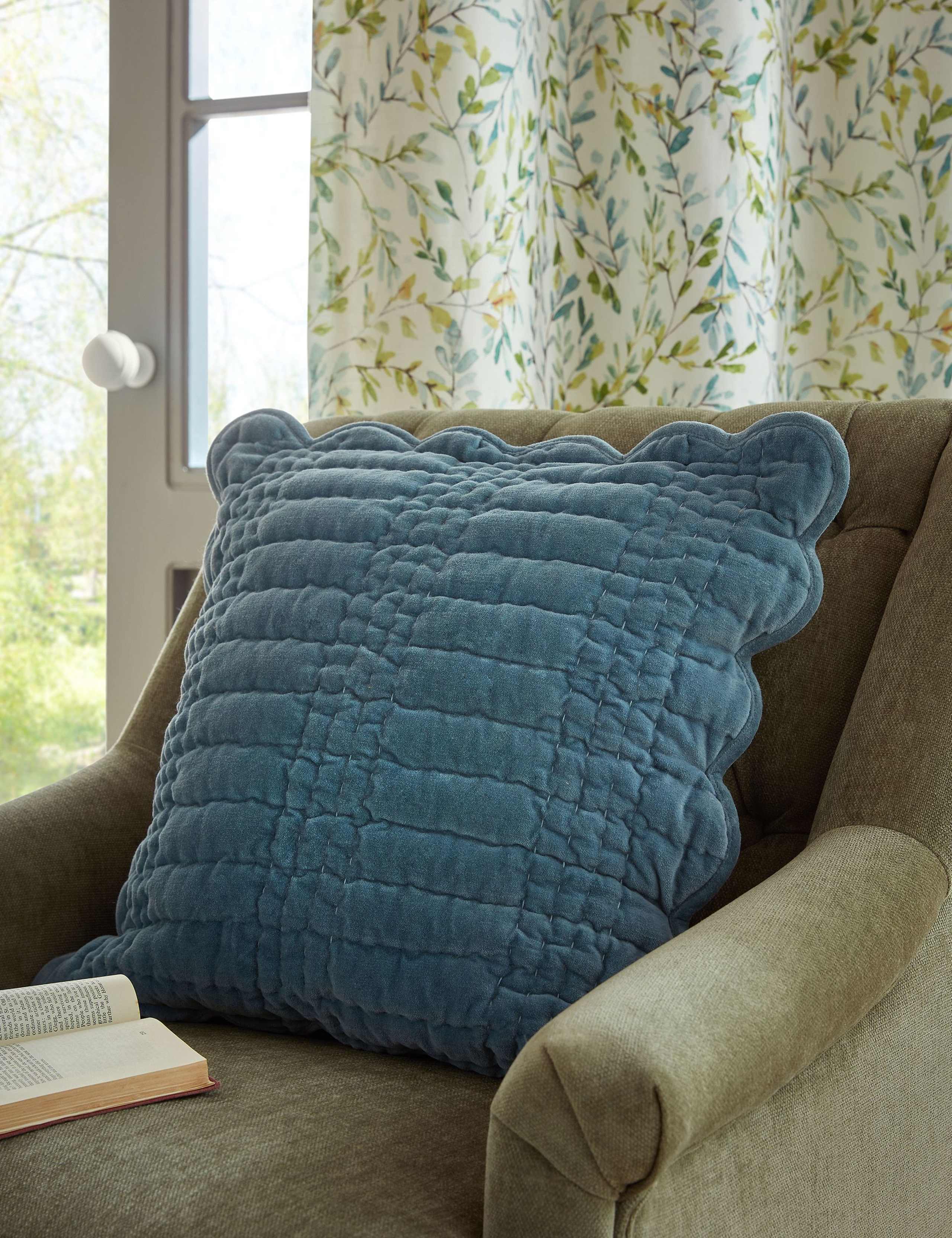 Velvet Scalloped Cushion