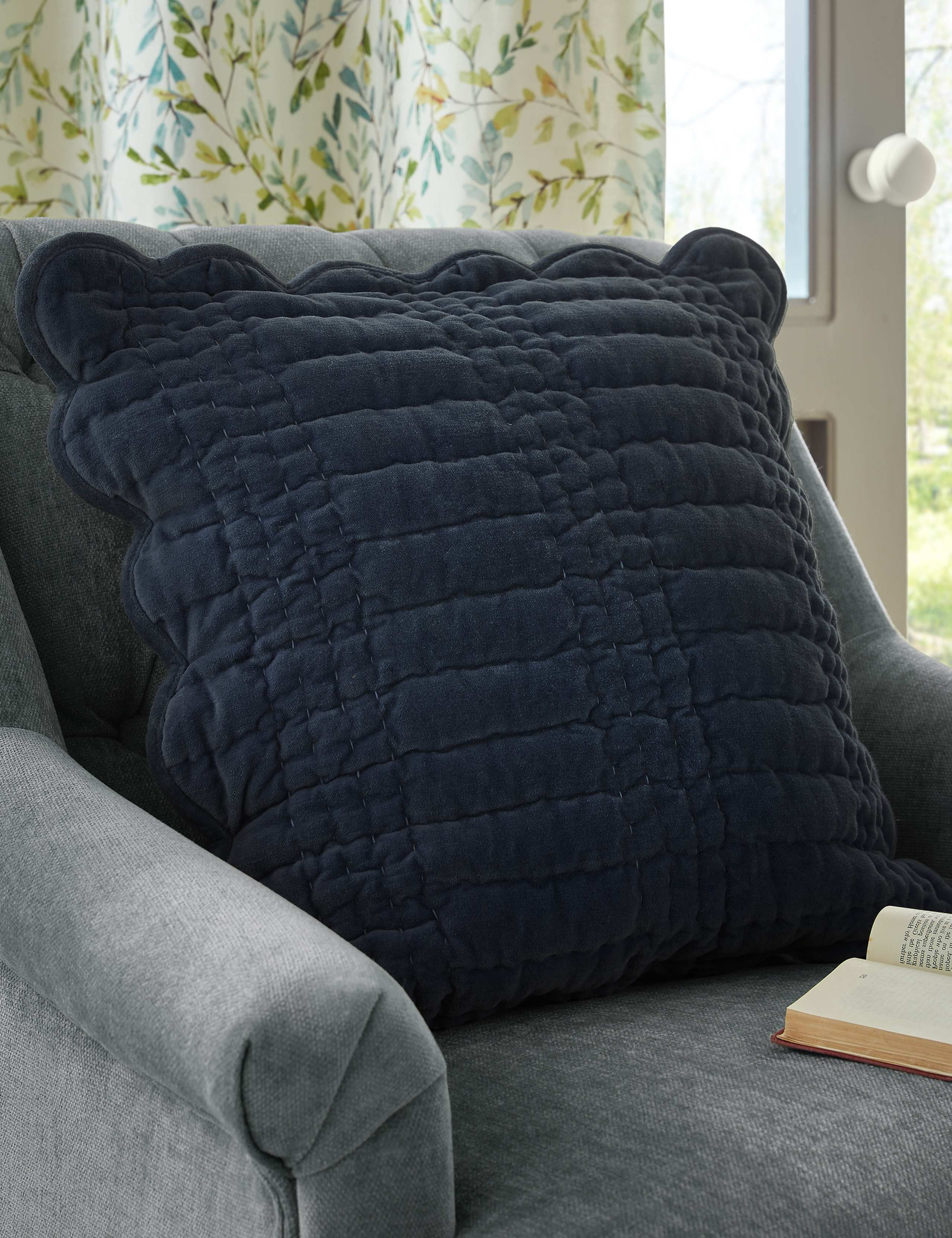 Velvet Scalloped Cushion
