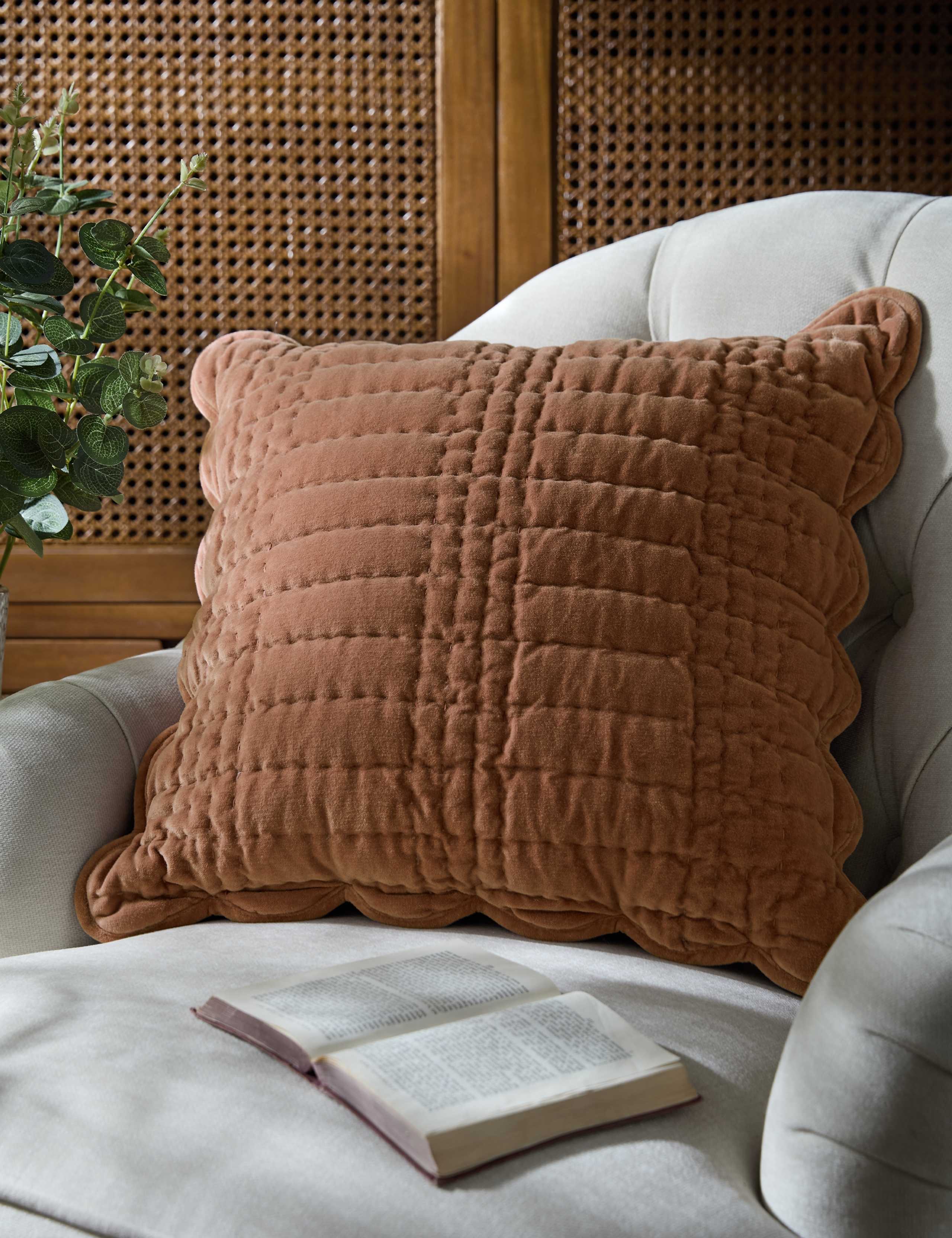 Velvet Scalloped Cushion