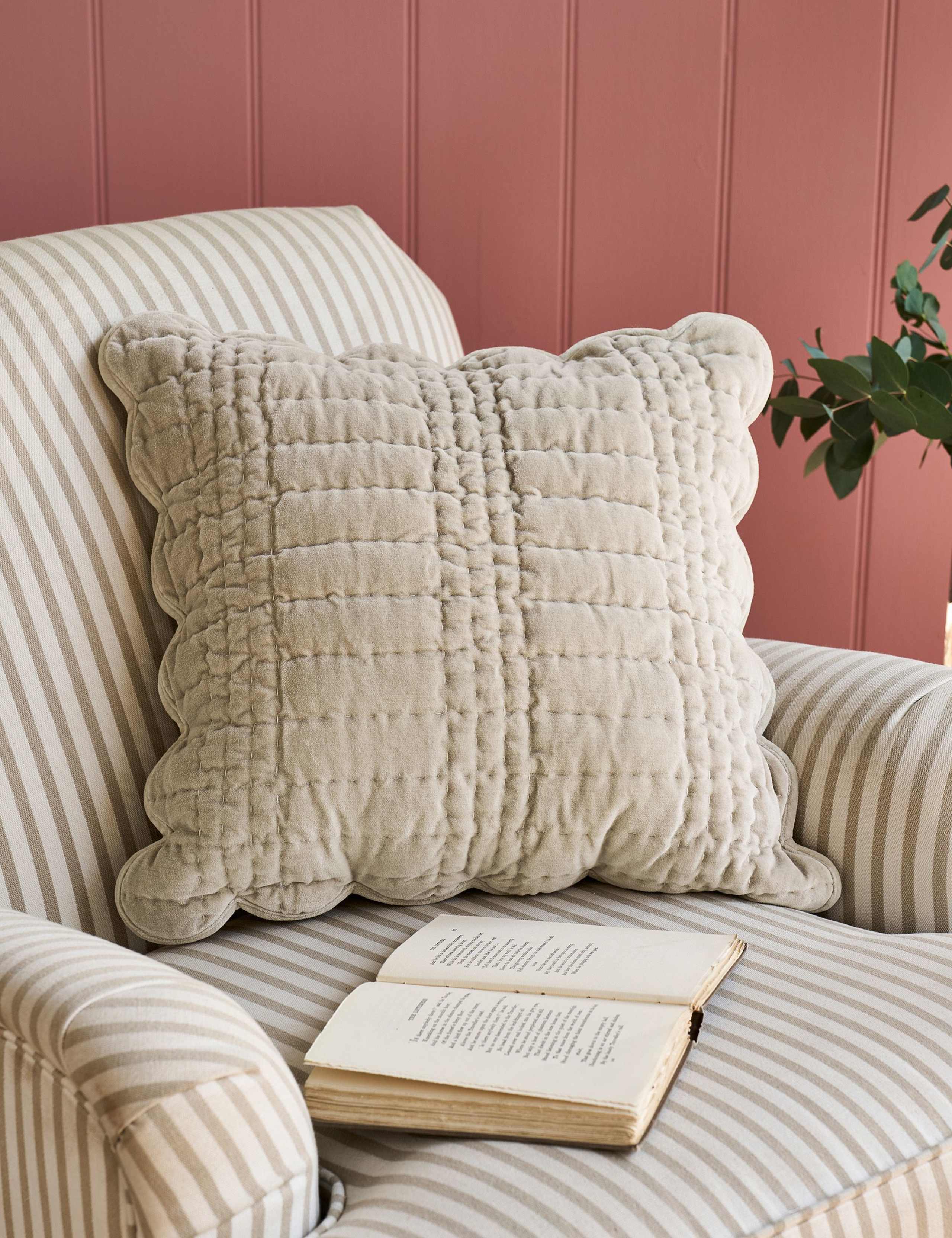 Velvet Scalloped Cushion