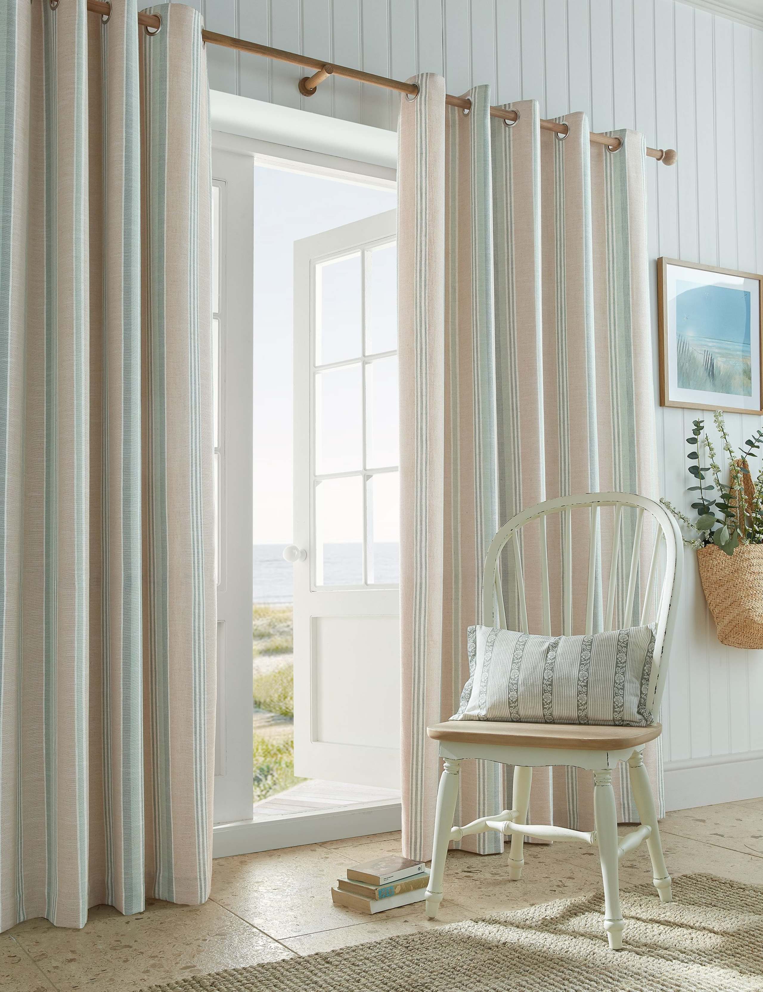 Wickham Cotton Rich Striped Eyelet Curtains